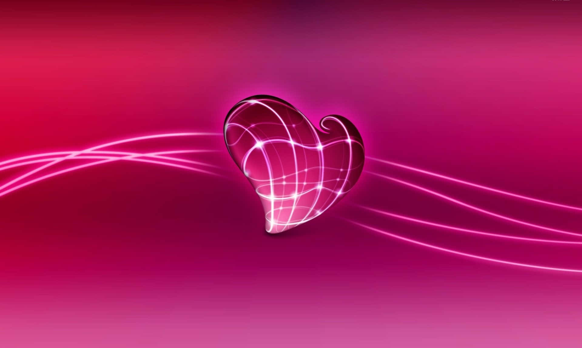 Neon Heart, pink heart, neon light trails, HD Desktop Wallpaper