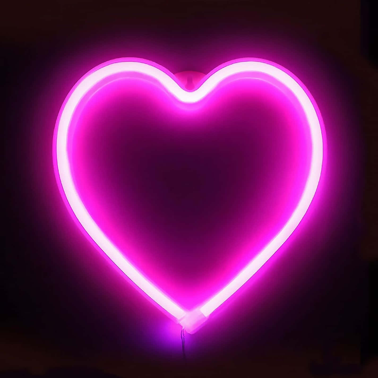 neon heart, pink LED, glowing, HD Desktop Wallpaper