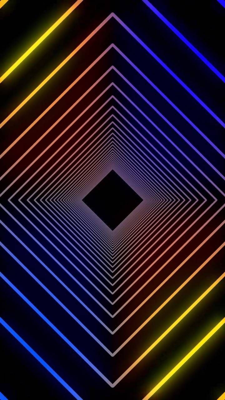 3D Phone, glowing squares, neon lines, HD Phone Wallpaper