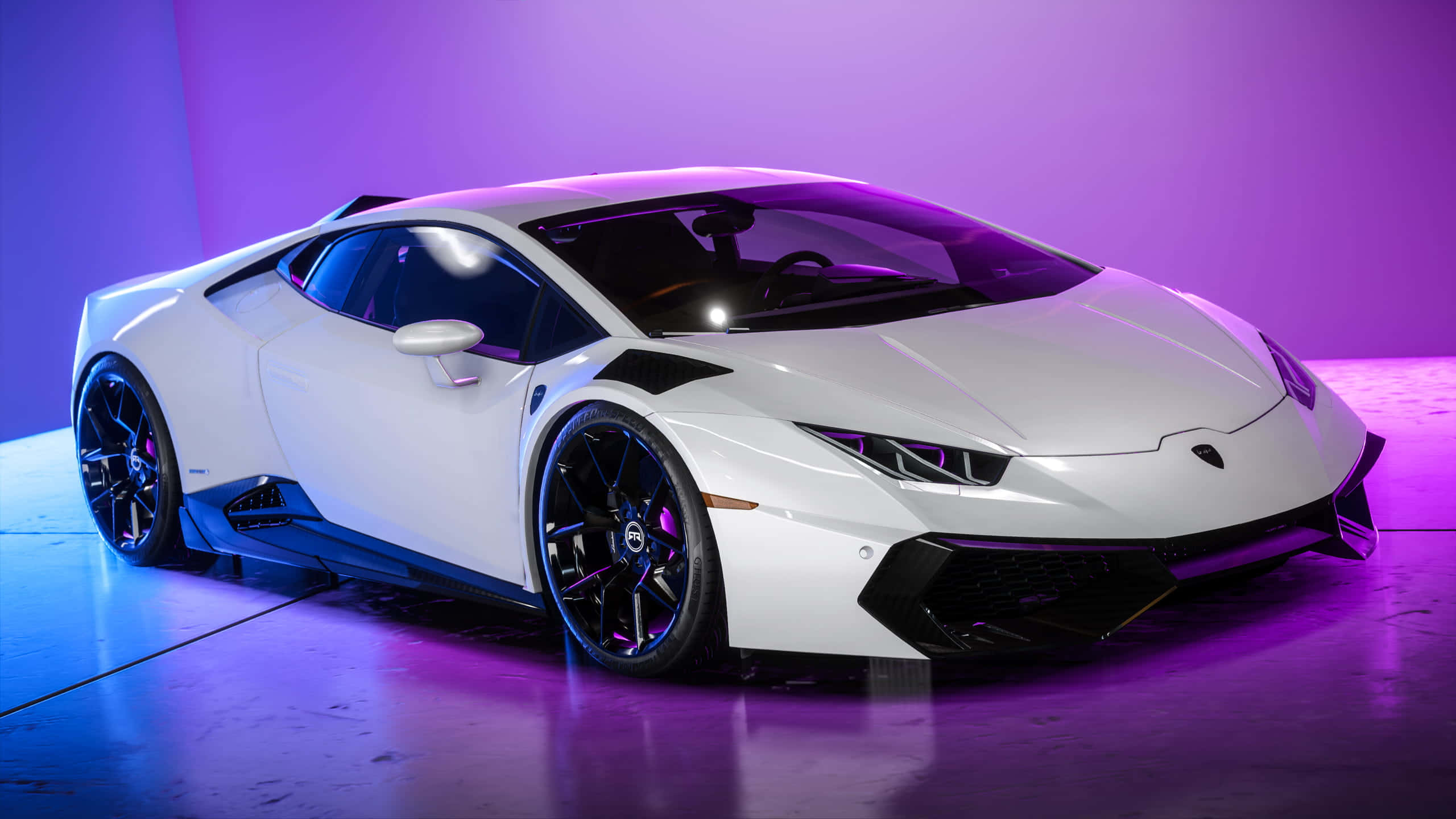 Lamborghini, Purple Neon Lamborghini, vibrant purple, 2K Desktop Wallpaper