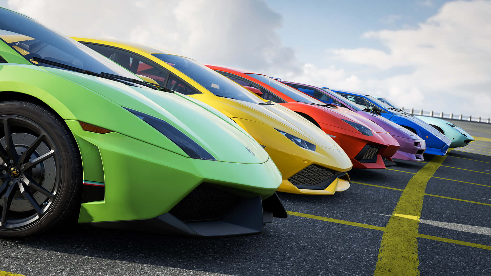 Lamborghini, rainbow-colored, sports cars, Full HD Desktop Wallpaper