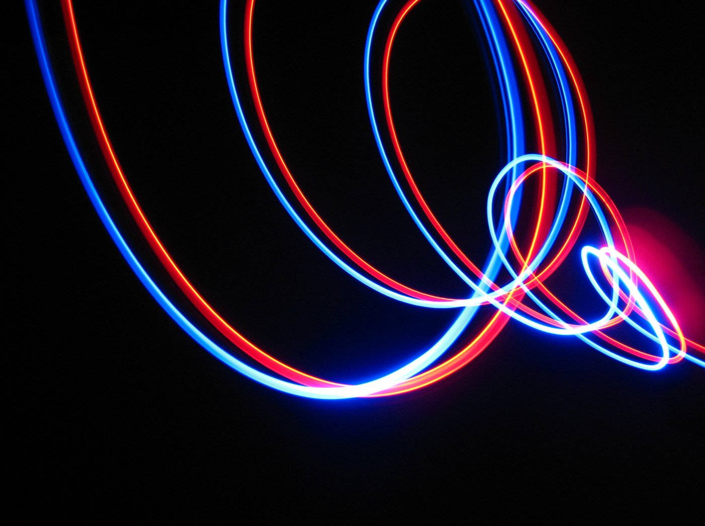 Neon Light, red, blue, HD Desktop Wallpaper