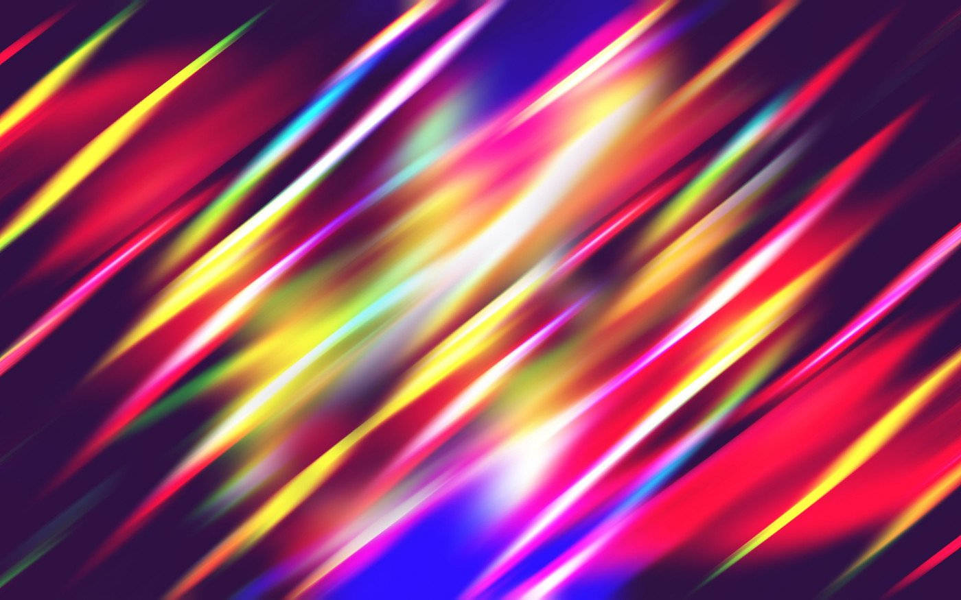 abstract neon light, rainbow hues, diagonal light streaks, HD Desktop Wallpaper