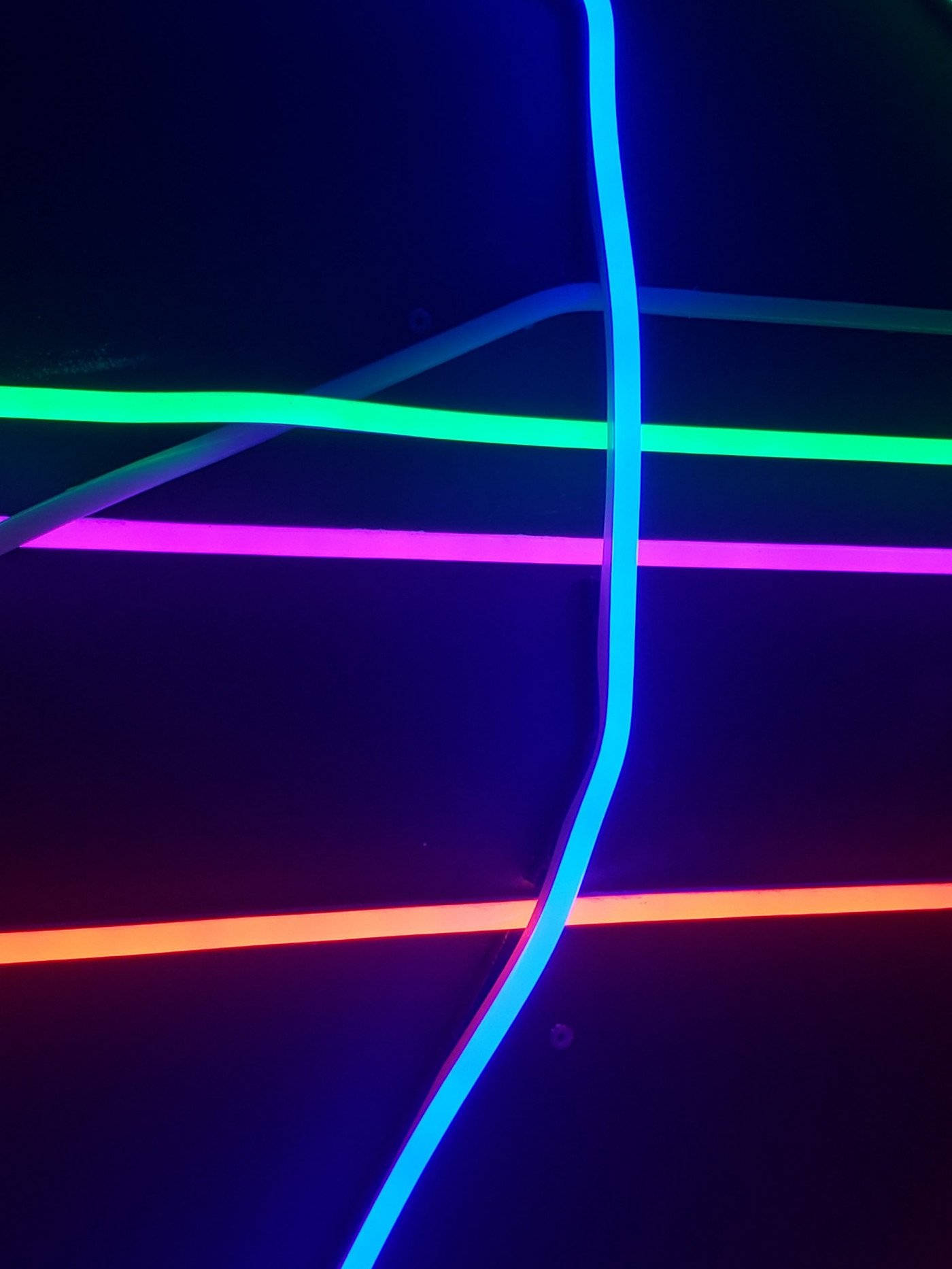 neon tubes, blue green purple orange, dark background, HD Phone Wallpaper