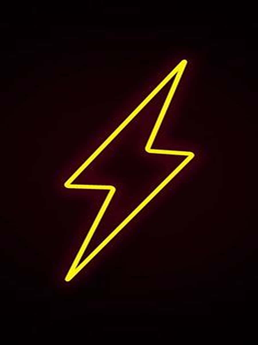 Neon Lightning, Bright Yellow, Neon Lightning Sign, SD Phone Wallpaper