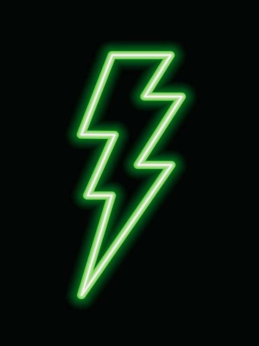 Neon Lightning, green neon, lightning bolt, SD Phone Wallpaper