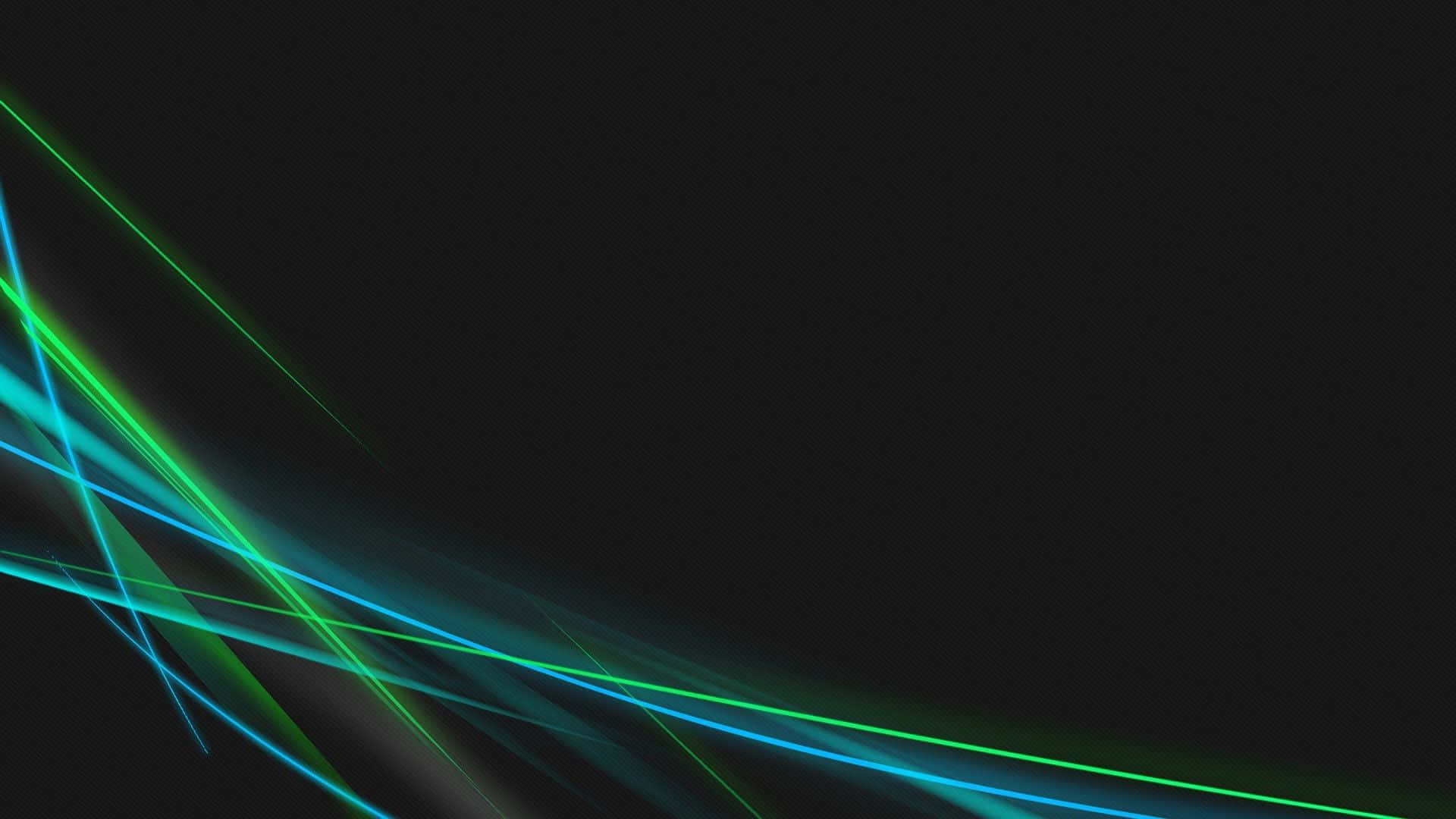 vibrant green, blue light streaks, deep black background, Full HD Desktop Wallpaper