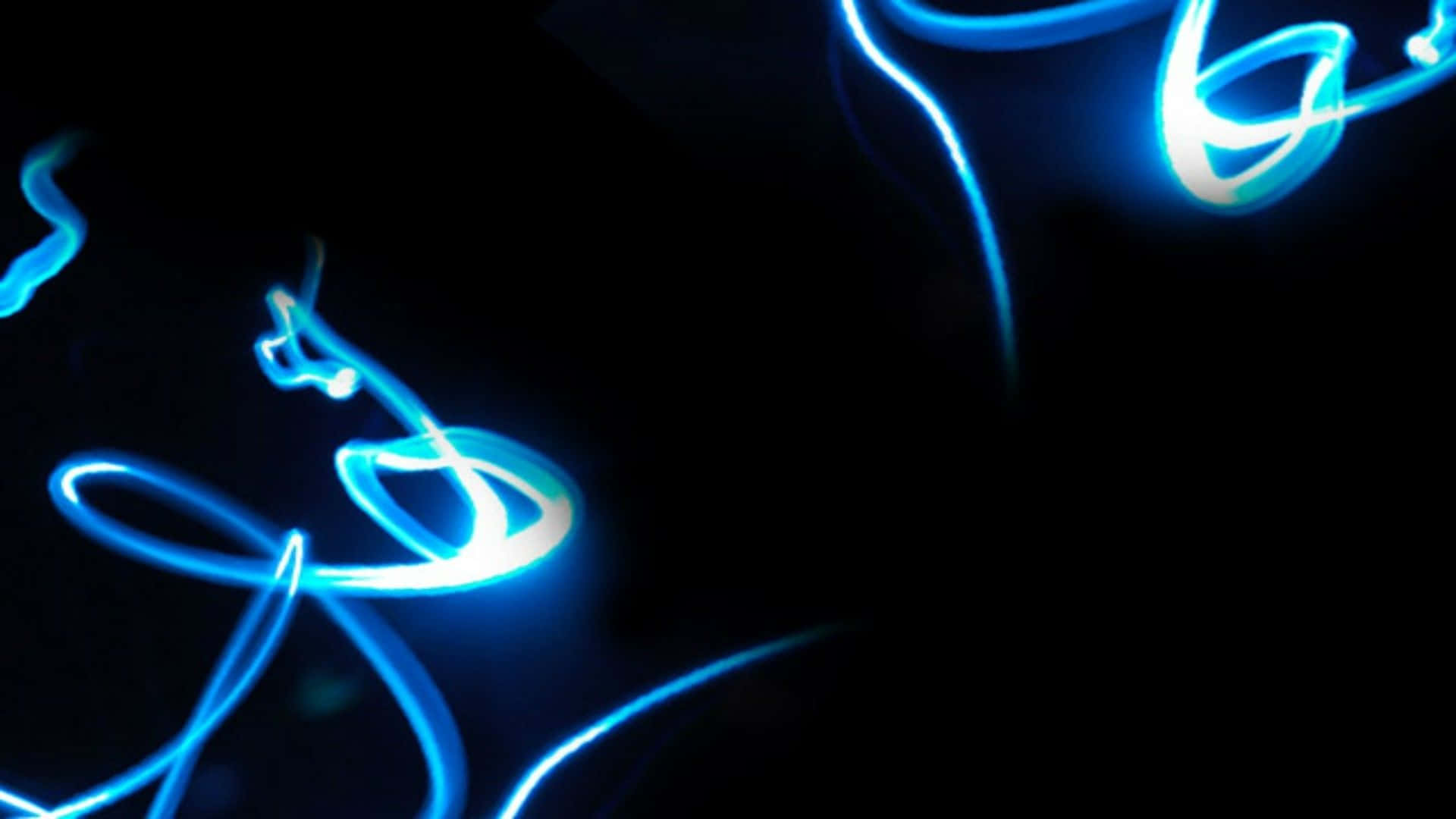neon lights aesthetic, vibrant blue light trails, deep black background, Full HD Desktop Wallpaper