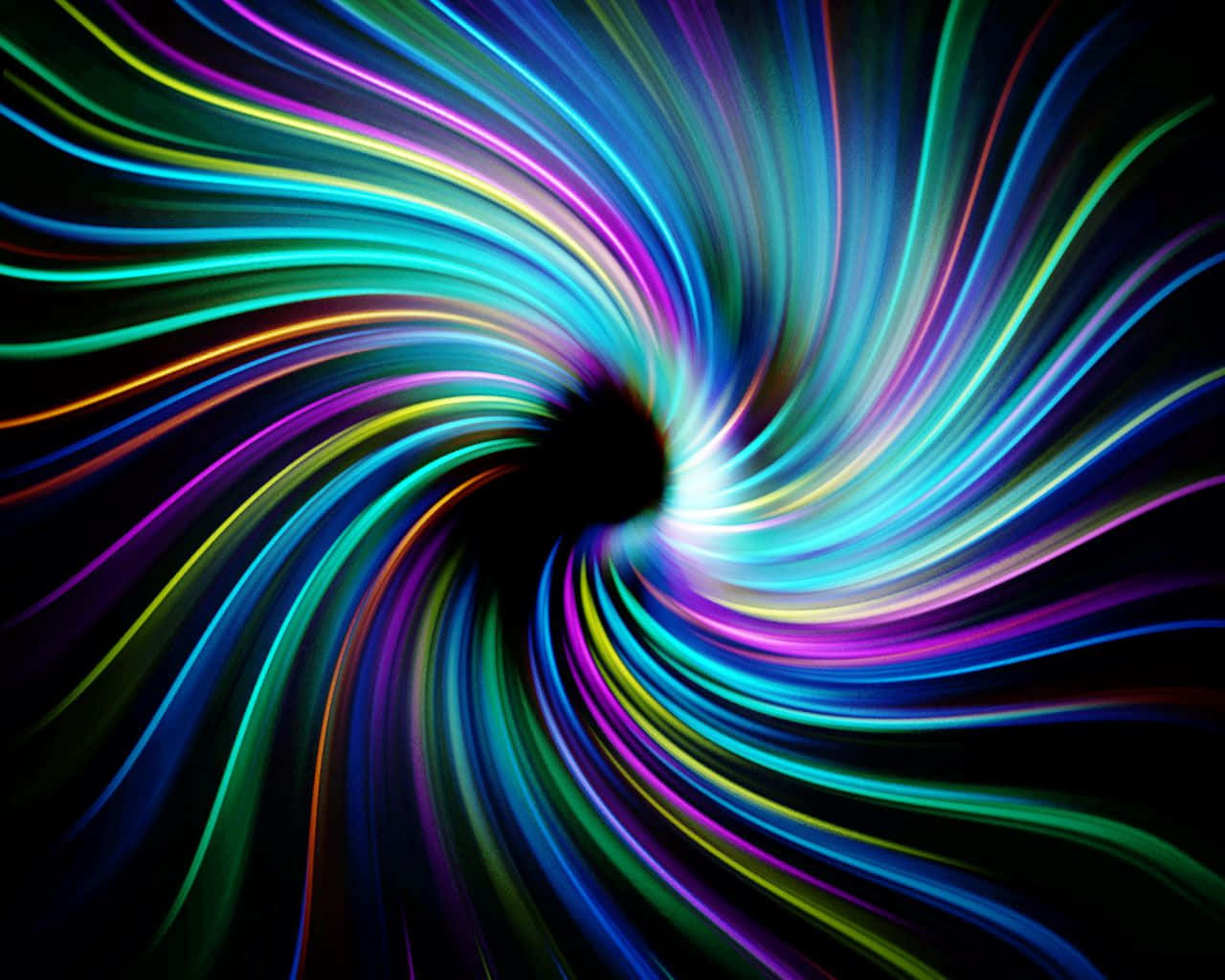 Neon Lights Aesthetic, neon light streaks, dark vortex, HD Desktop Wallpaper