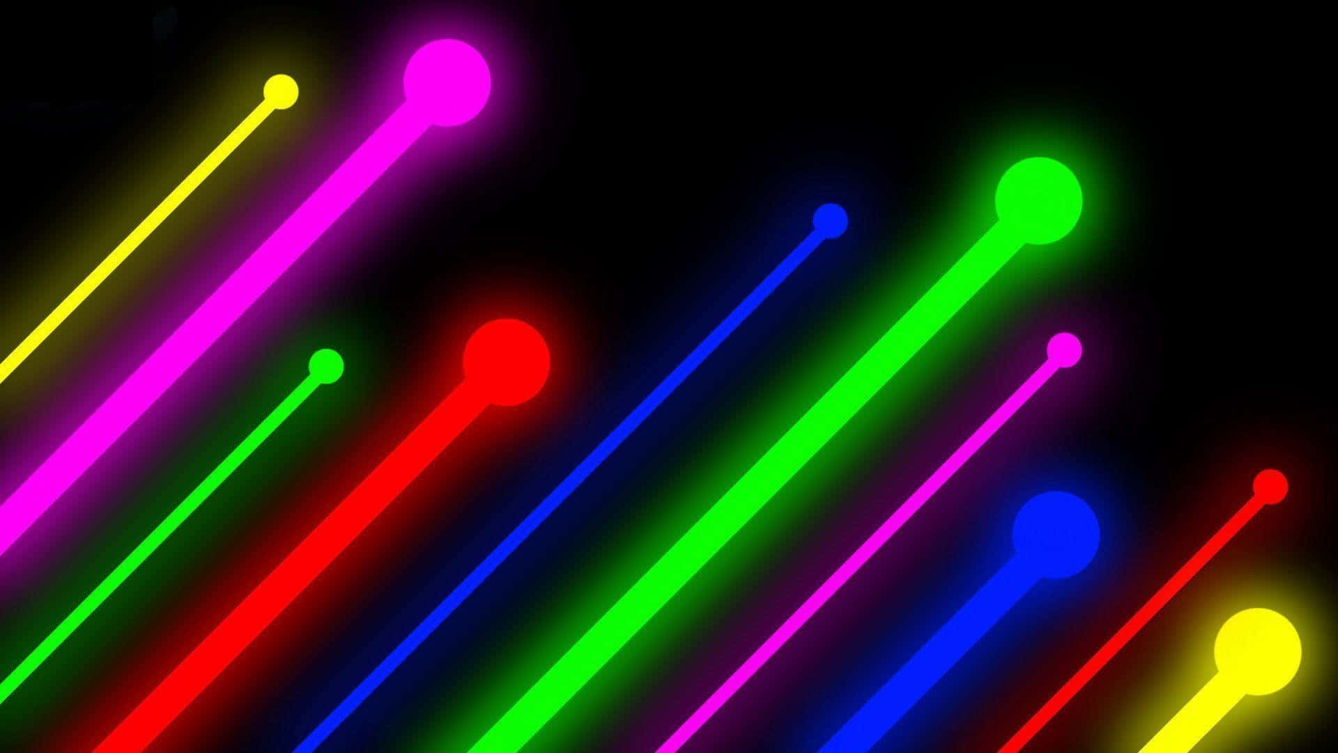 Neon Lights Tumblr Laptop, neon rods, glowing orbs, Full HD Desktop Wallpaper