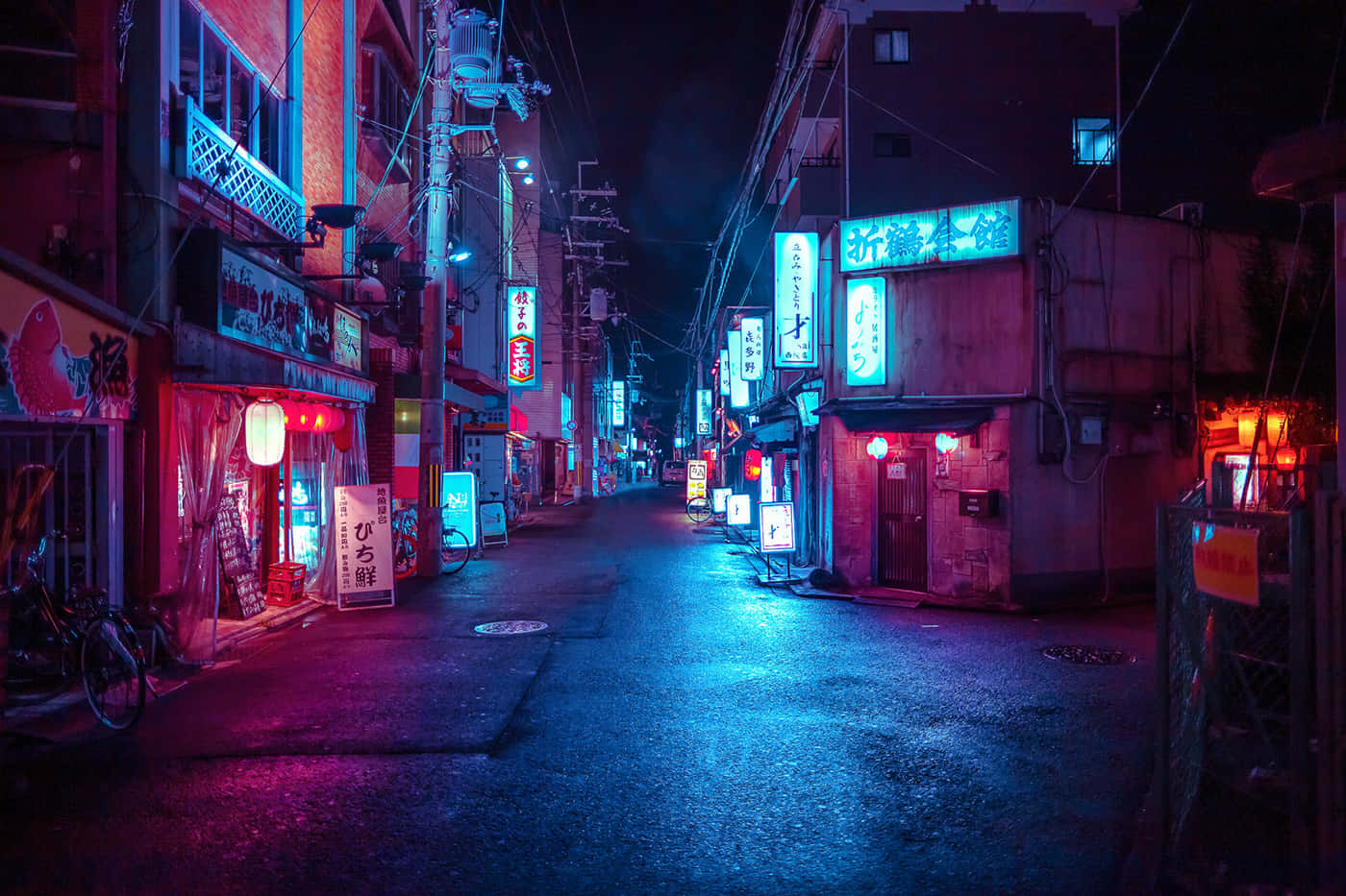 Neon Lights Tumblr Laptop, neon-lit alleyway, glowing signs, HD Desktop Wallpaper
