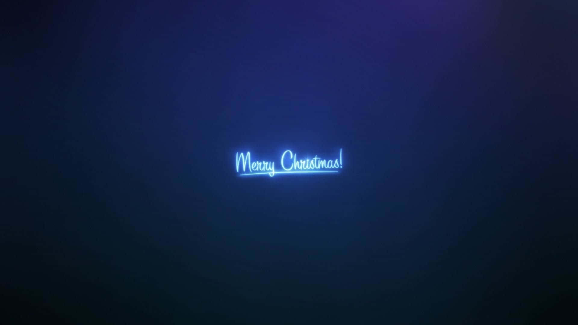 Neon Lights Tumblr Laptop, glowing blue neon sign, Merry Christmas, Full HD Desktop Wallpaper