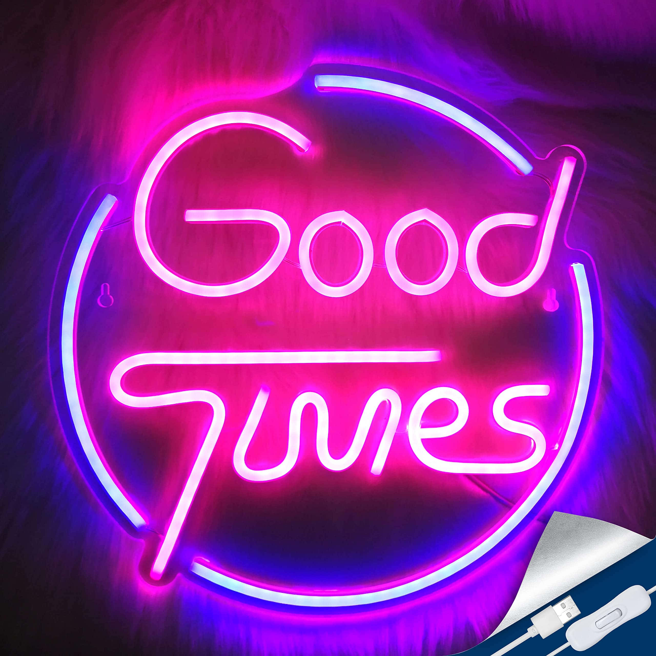 Neon Lights, Good Tunes, pink and purple neon sign, 2K Desktop Wallpaper