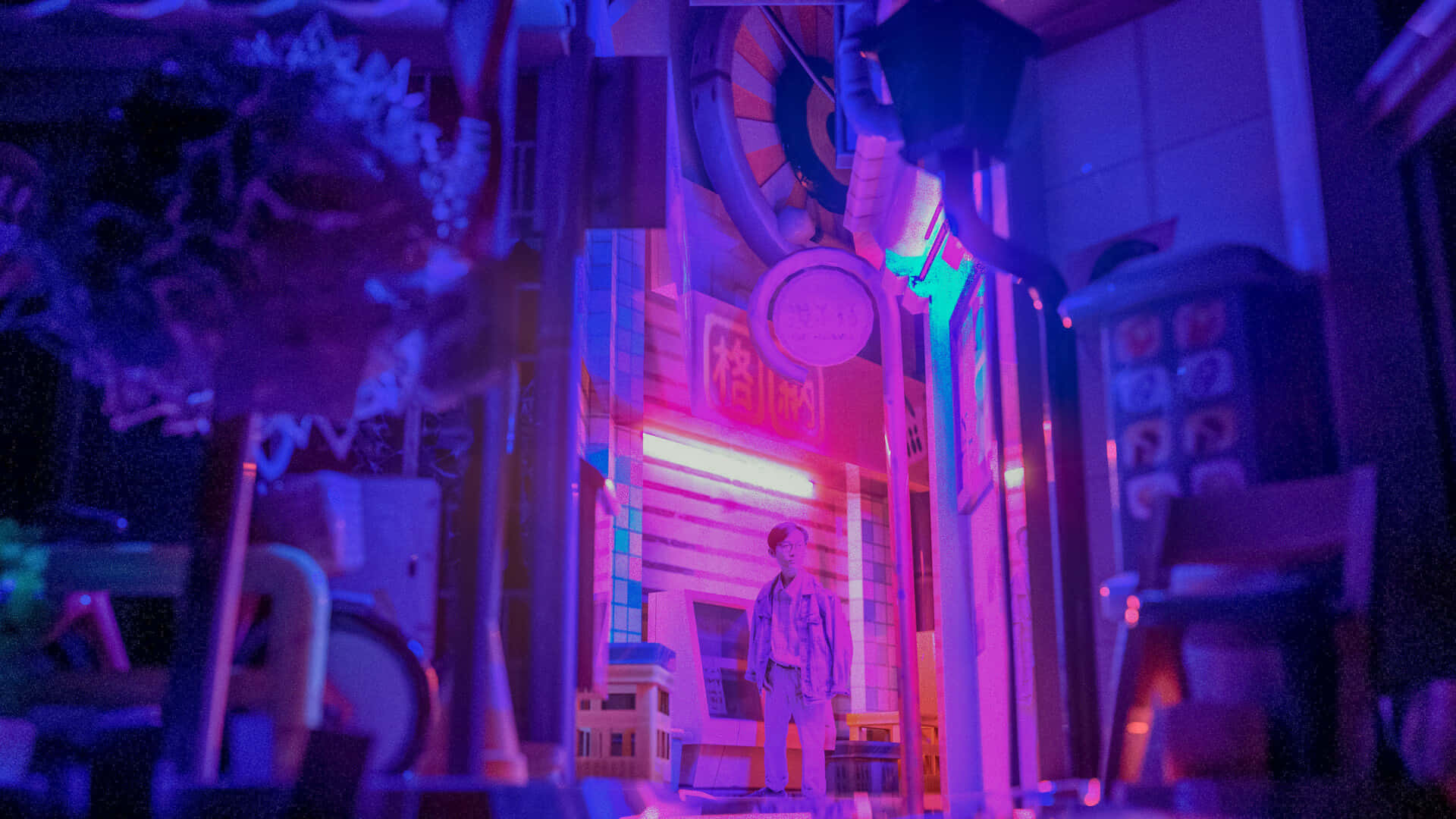 Neon Lights Tumblr Laptop, purple lights, pink lights, Full HD Desktop Wallpaper
