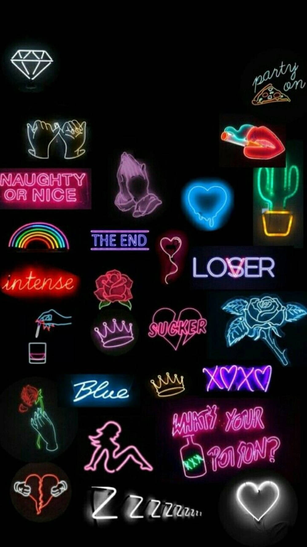 Tomboy Aesthetic, neon signs, black background, HD Phone Wallpaper