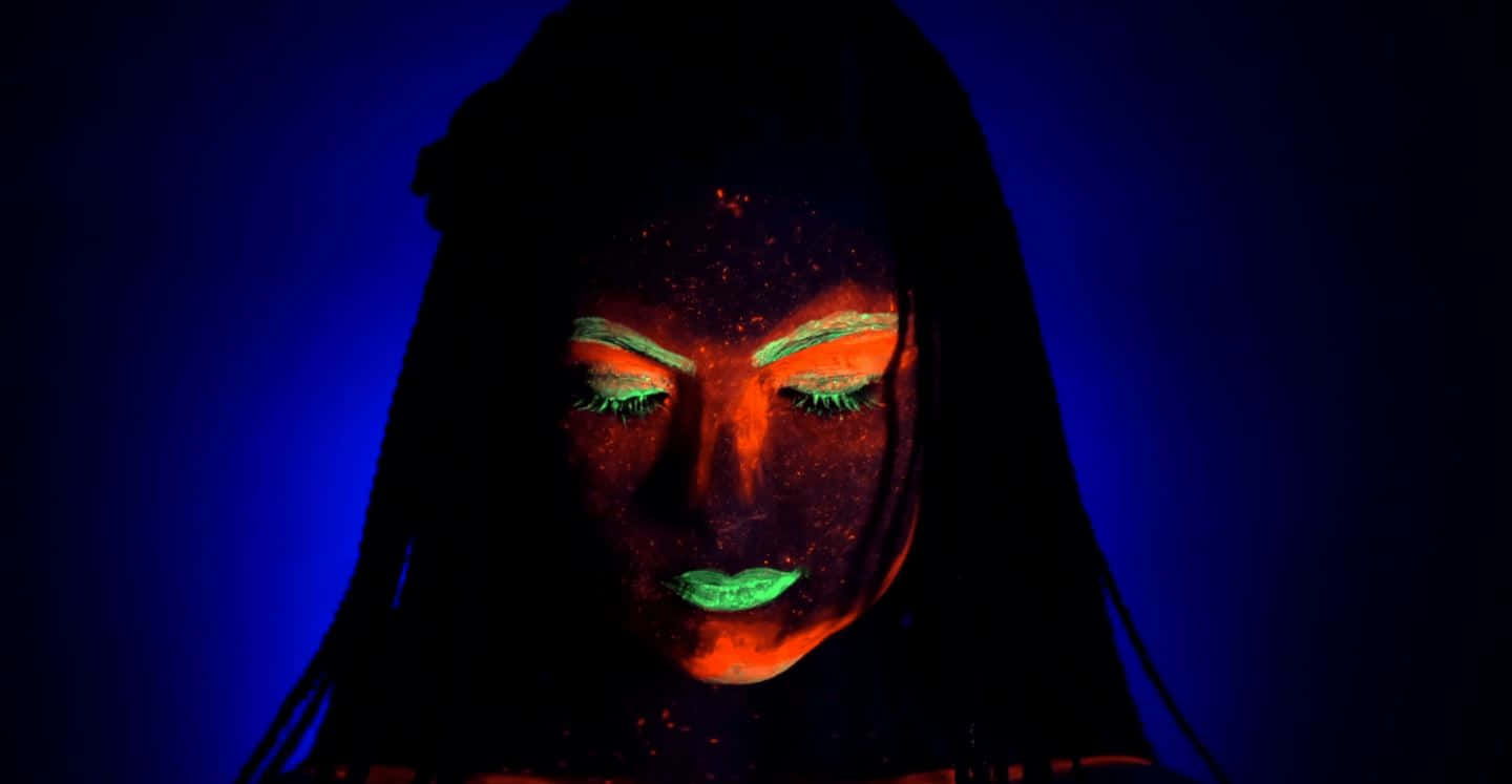 Neon Makeup, black light, vibrant orange, HD Desktop Wallpaper