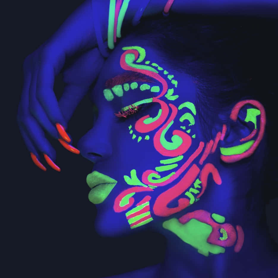 neon pink, neon green, blacklight, SD Desktop Wallpaper