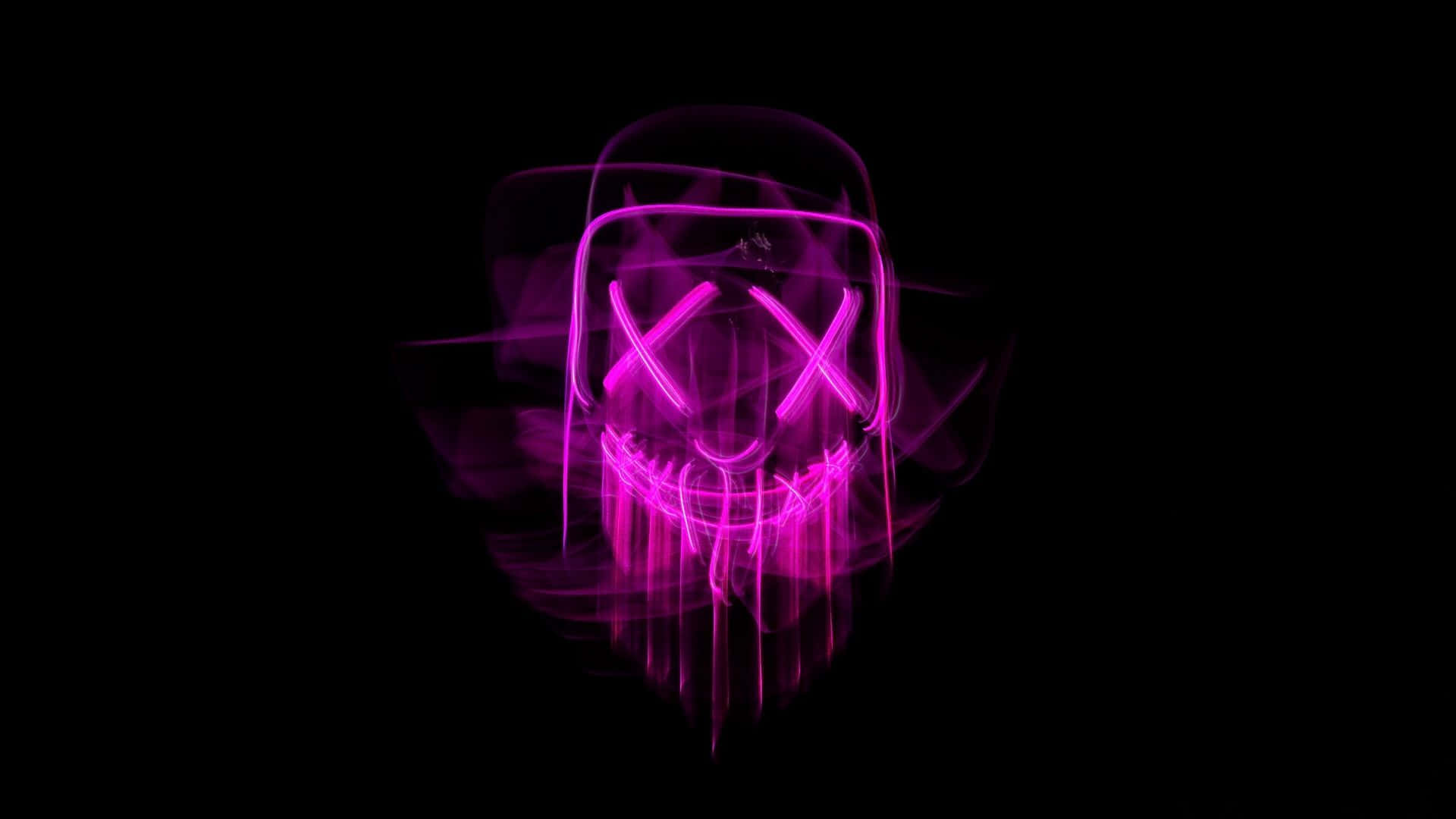 Neon Mask, pink neon mask, X eyes, Full HD Desktop Wallpaper