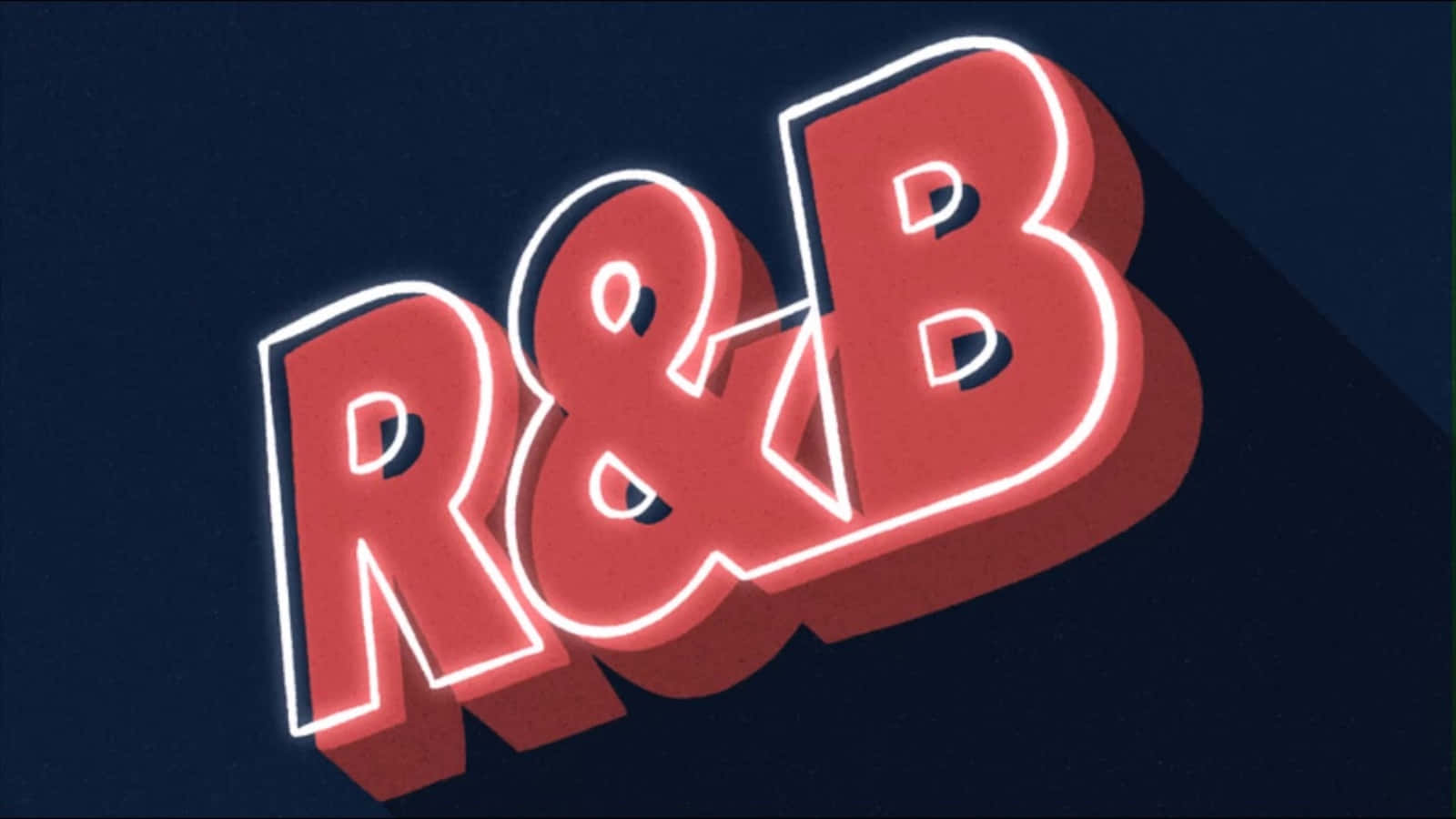 R&B, red neon, dark blue background, HD Desktop Wallpaper