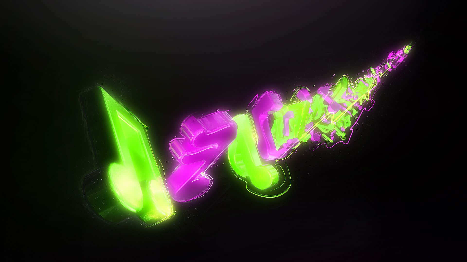 Neon Music, neon green, purple, Full HD Desktop Wallpaper