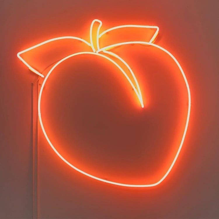 Neon Orange Aesthetic, peach, glowing neon peach sign, SD Desktop Wallpaper