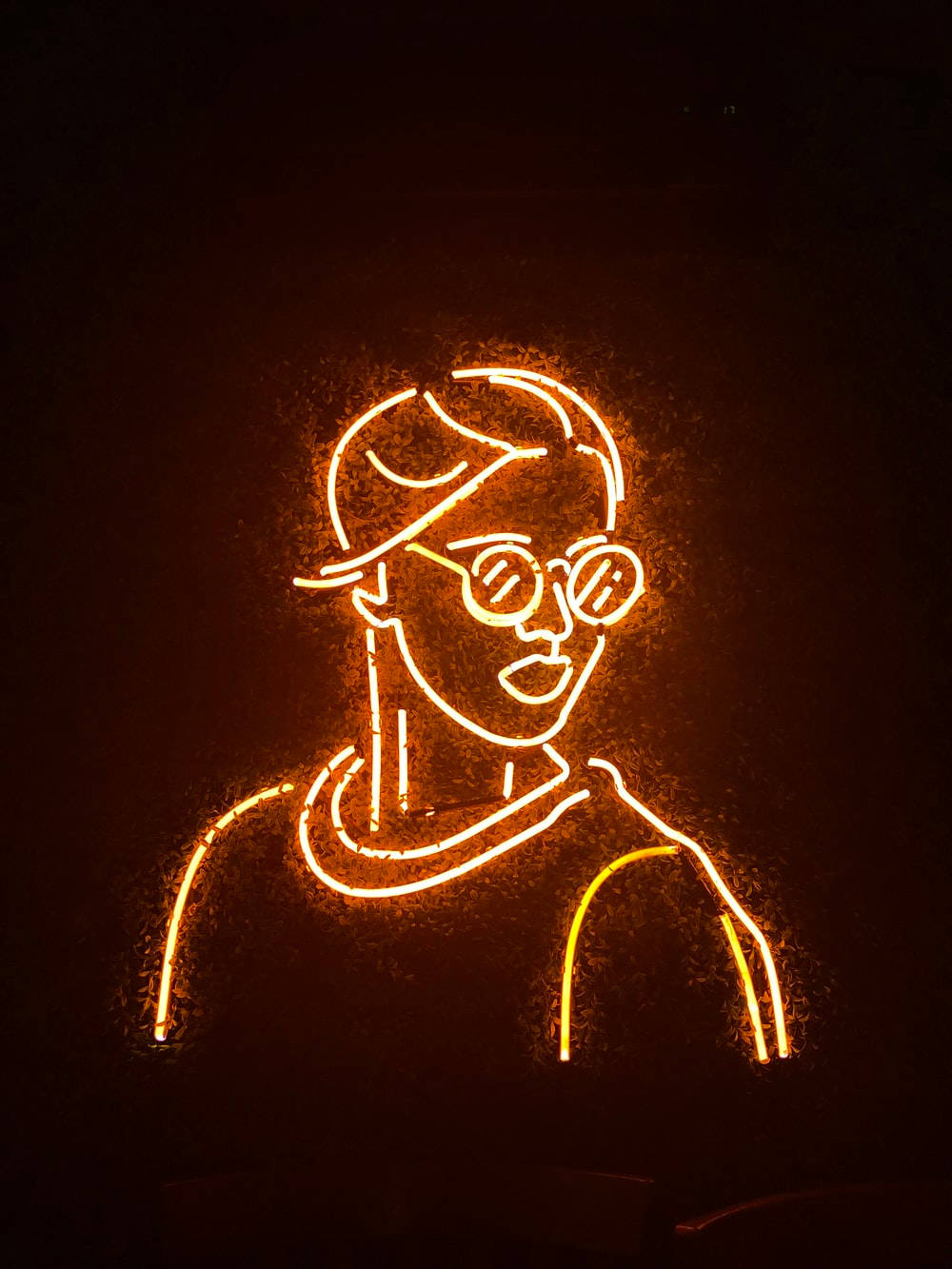 Neon Orange Aesthetic, glowing neon outline, person, HD Phone Wallpaper