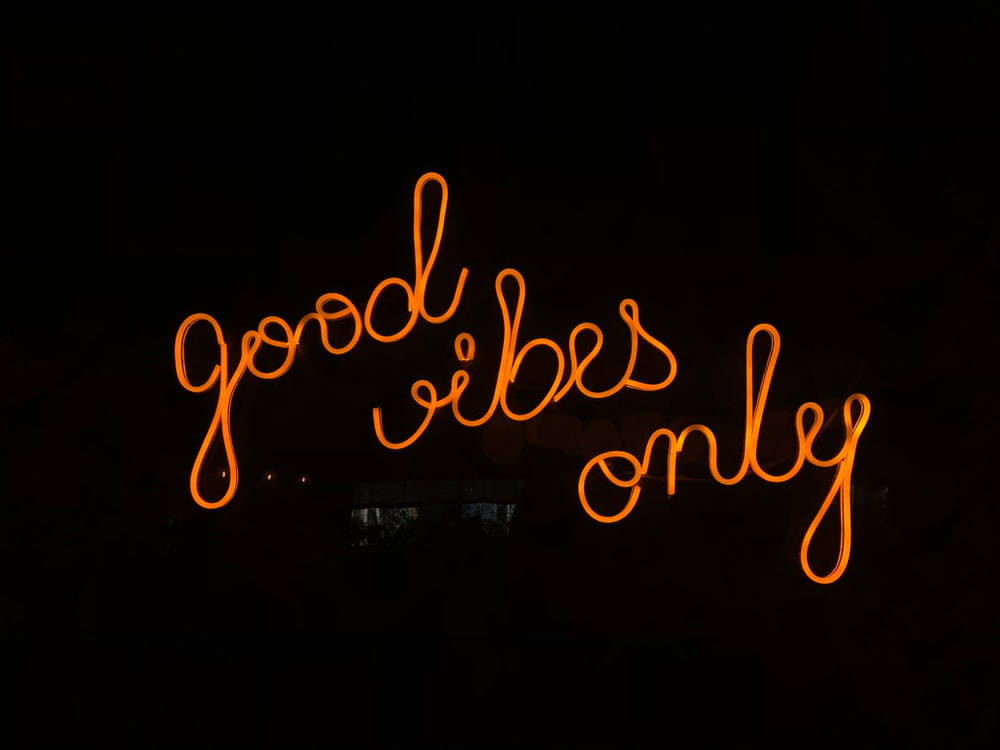 Neon Orange Aesthetic, good vibes only, glowing orange neon sign, SD Desktop Wallpaper