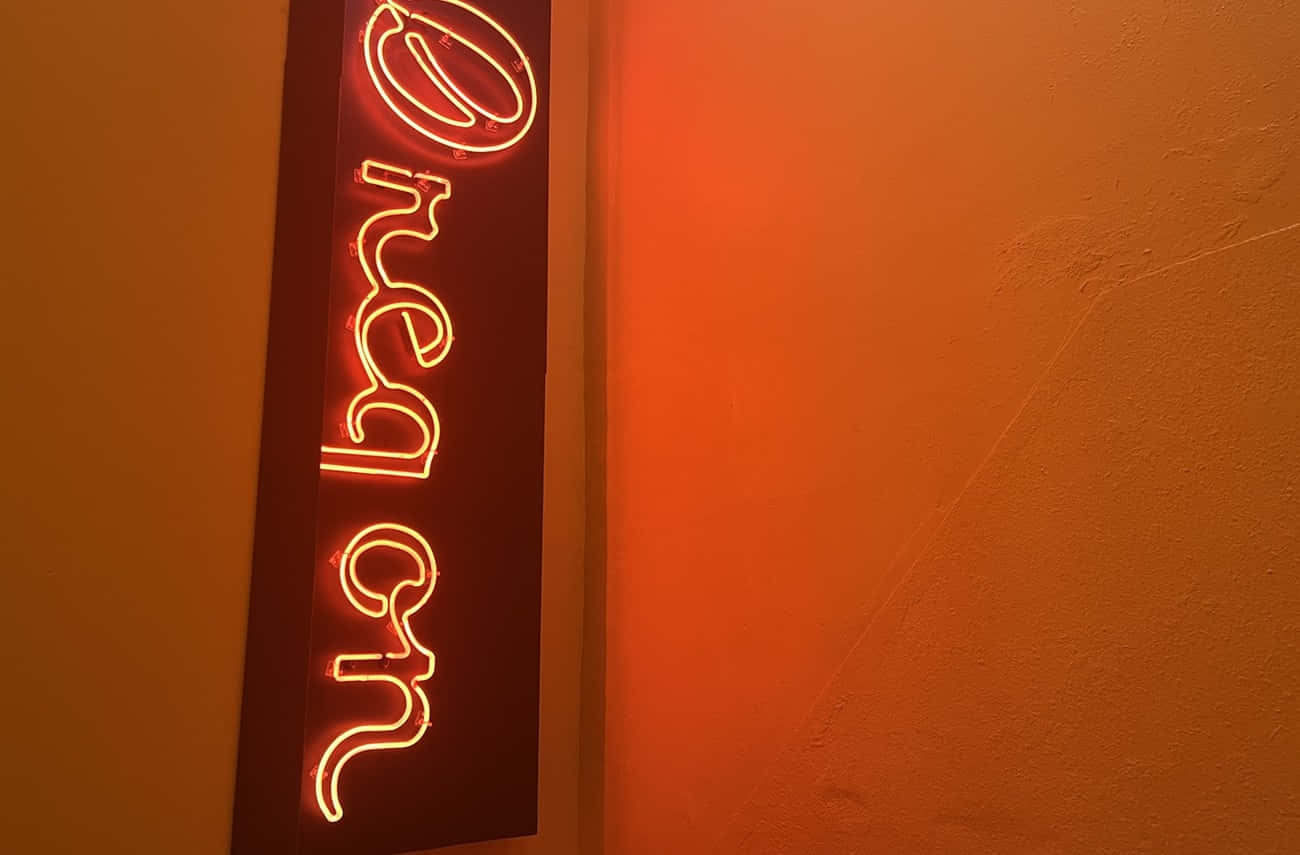 Neon Glow Orange Aesthetic, neon sign, orange, HD Desktop Wallpaper