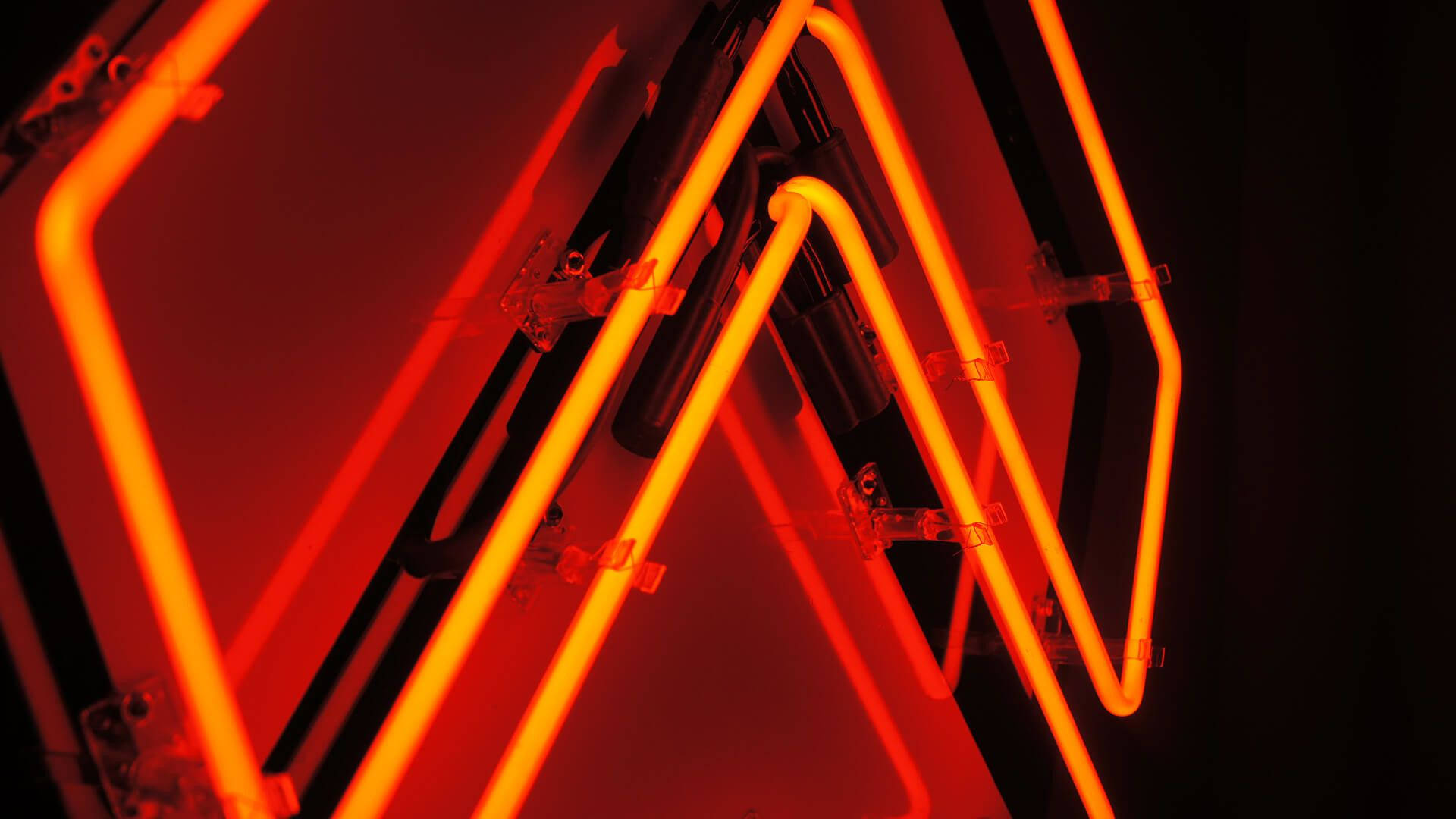 LED Neon Orange Light, vibrant orange, neon tubes, Full HD Desktop Wallpaper