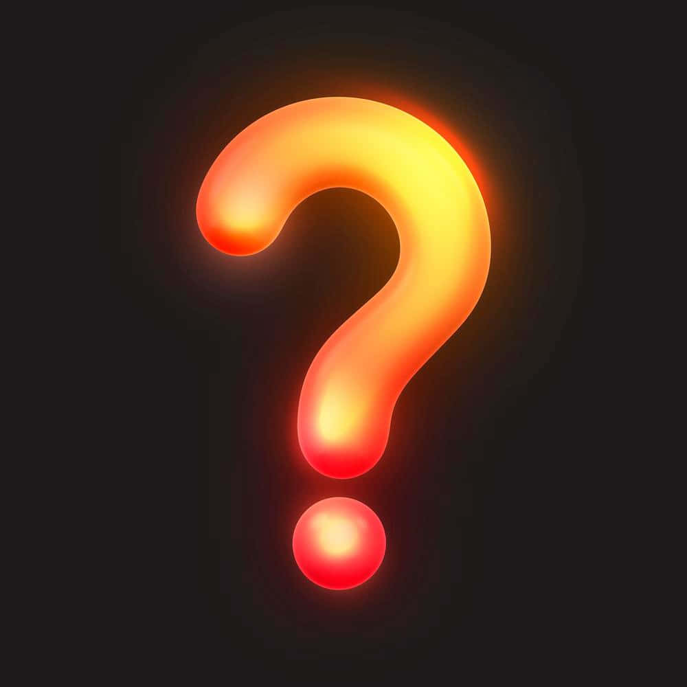 question mark, neon orange, 3D digital art, SD Desktop Wallpaper