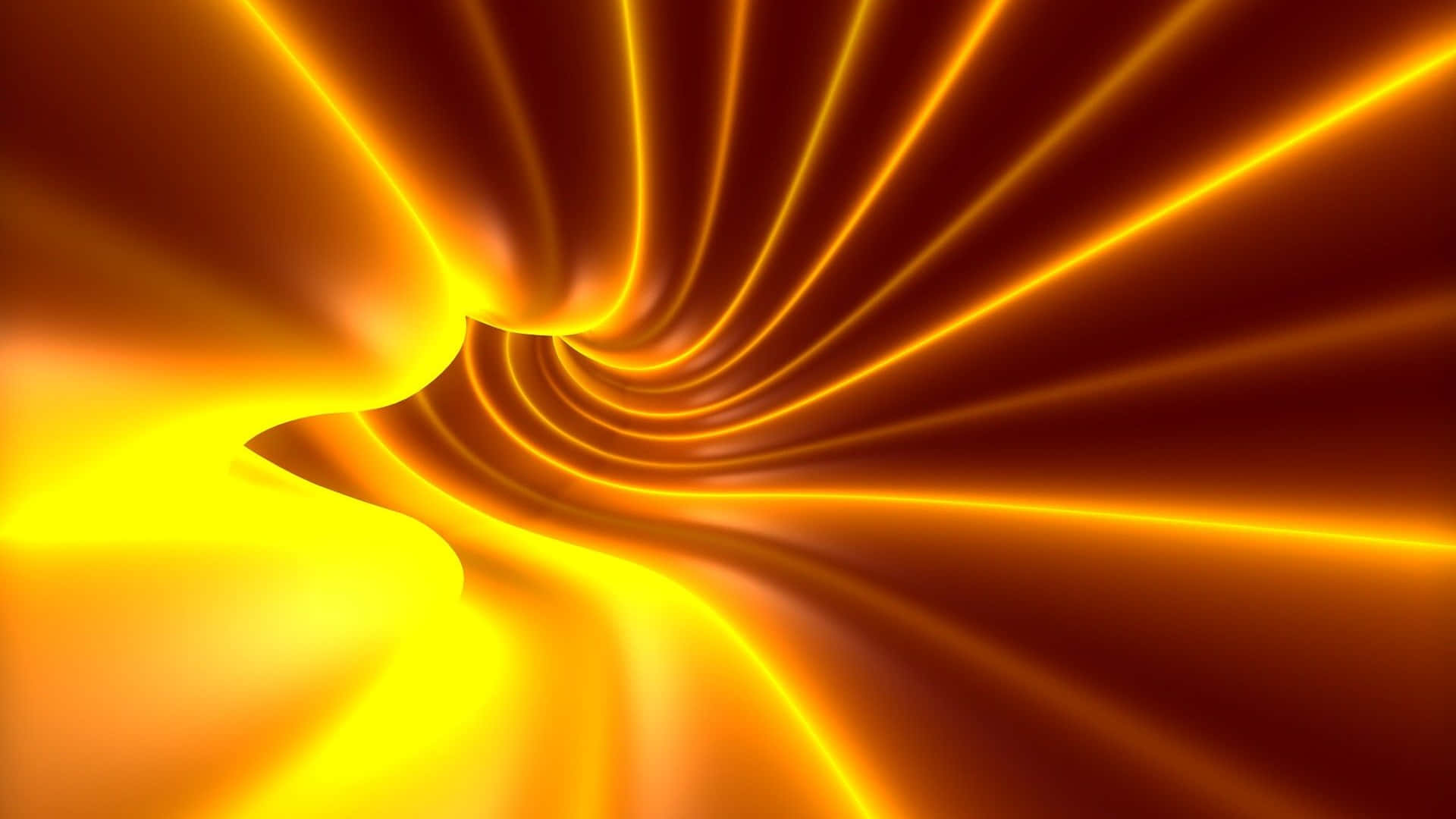 Cool Orange Honey, neon lines, golden tunnel, Full HD Desktop Wallpaper