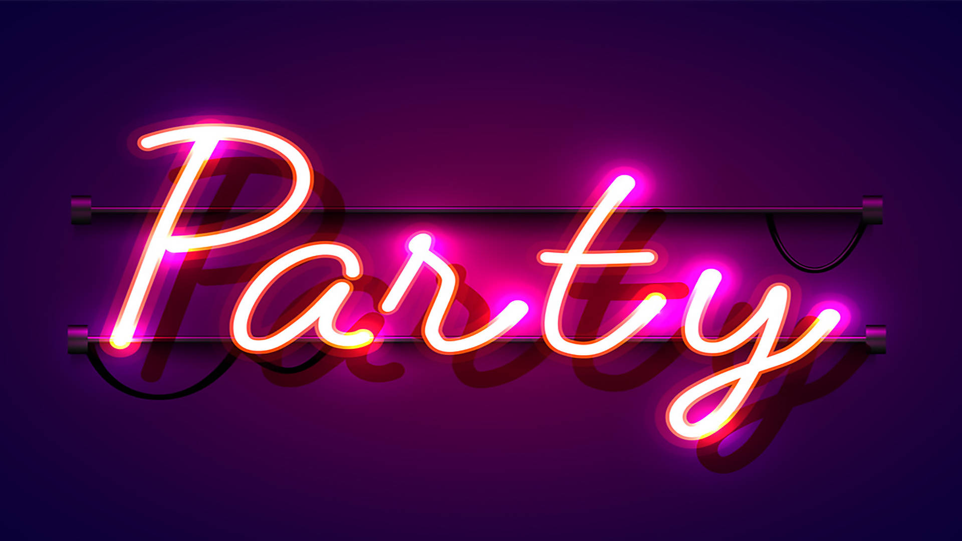 Neon Party, pink, orange, Full HD Desktop Wallpaper