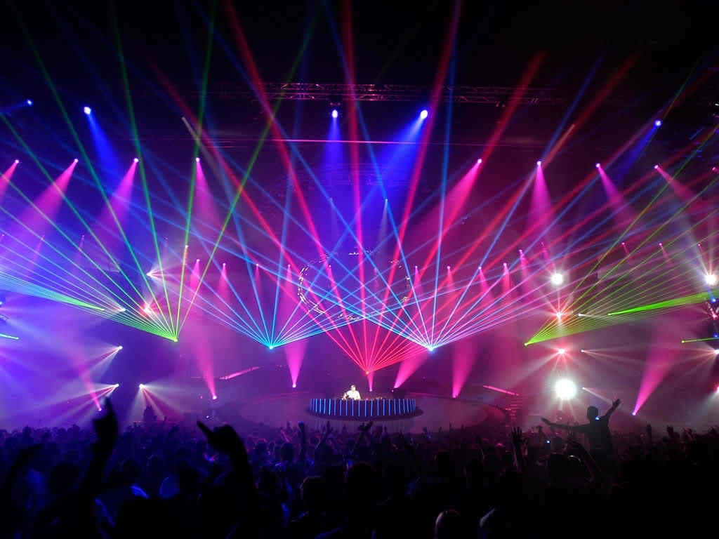 Neon Party, laser beams, pink, SD Desktop Wallpaper