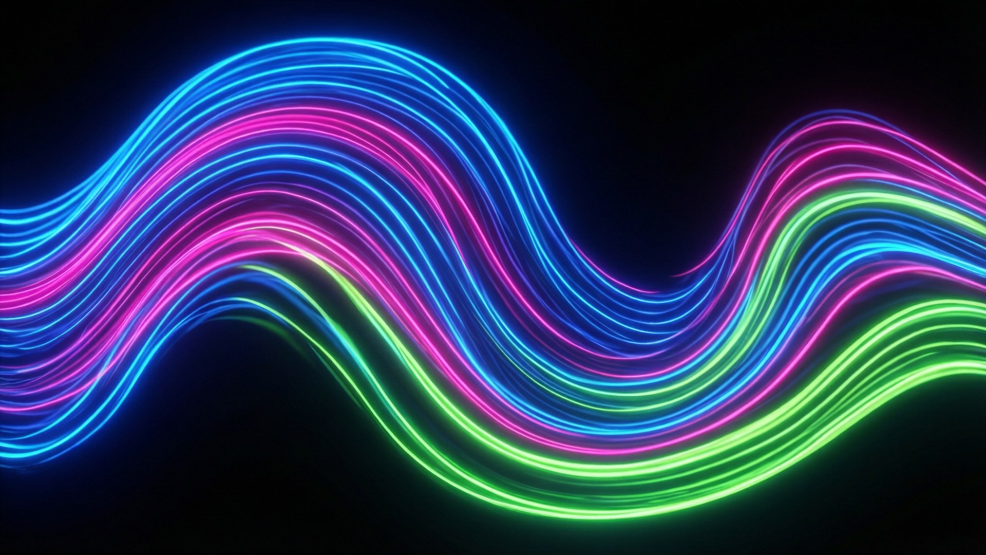 neon abstract wave, glowing neon, vibrant colors, Full HD Desktop Wallpaper