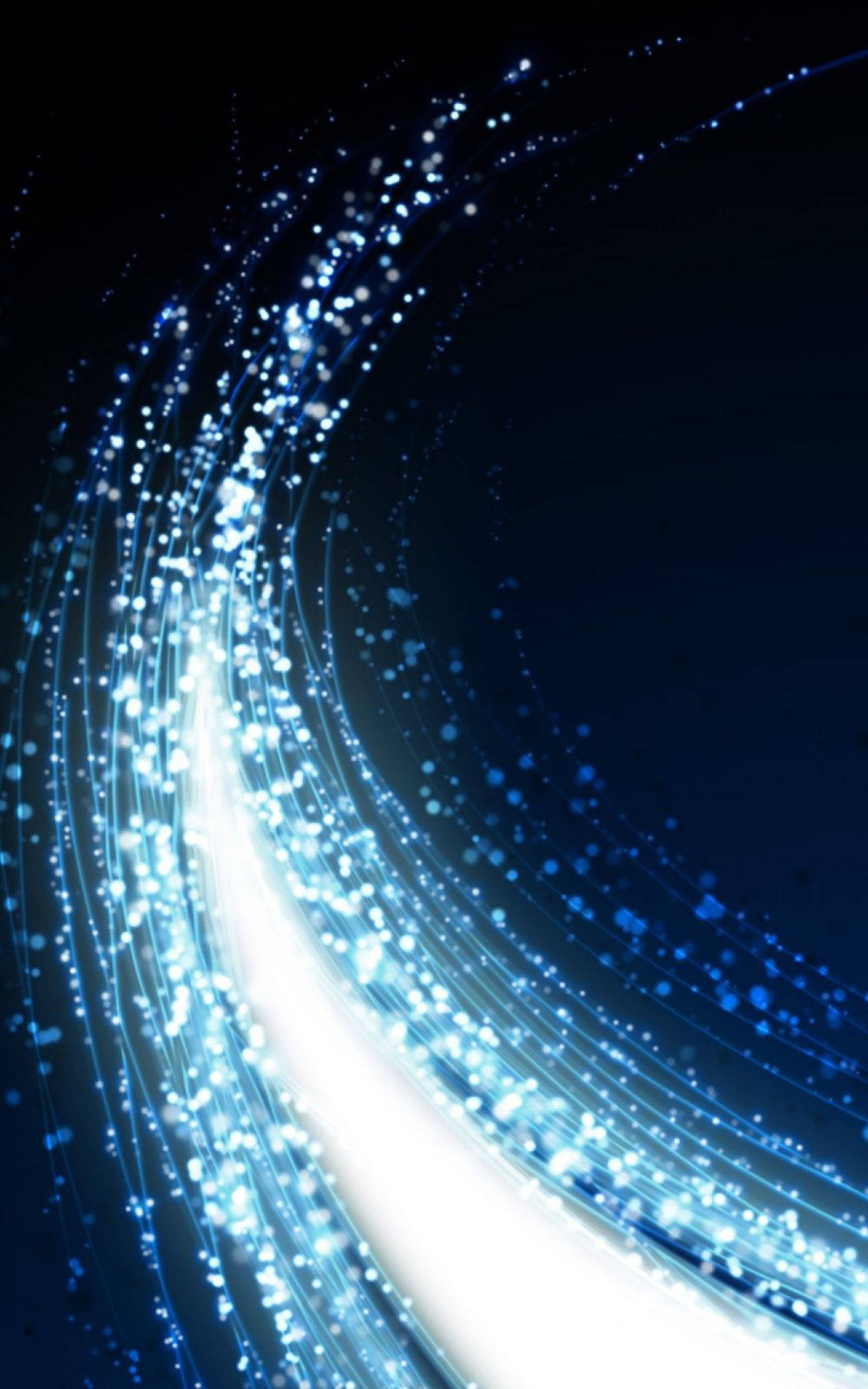 glowing blue light particles, deep black background, futuristic energy wave, 2K Phone Wallpaper