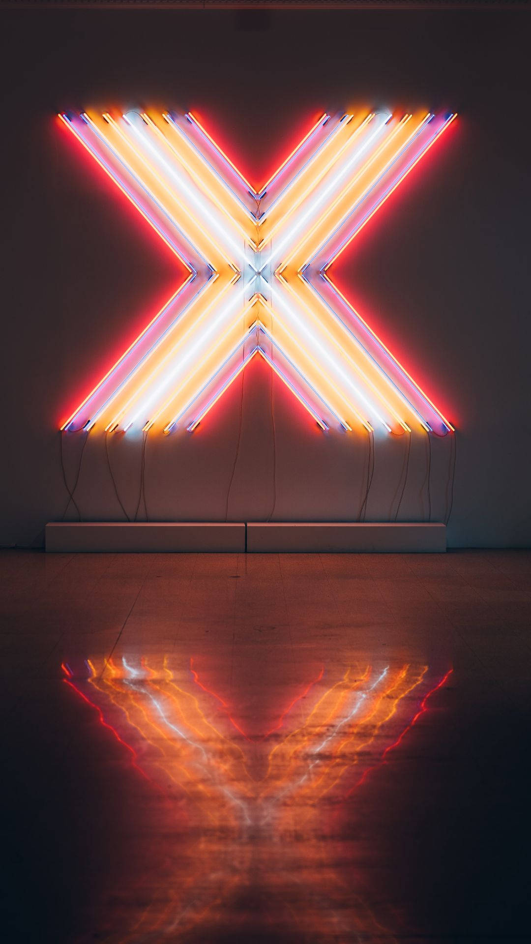 Letter X Signage, neon X sculpture, red orange, Full HD Phone Wallpaper