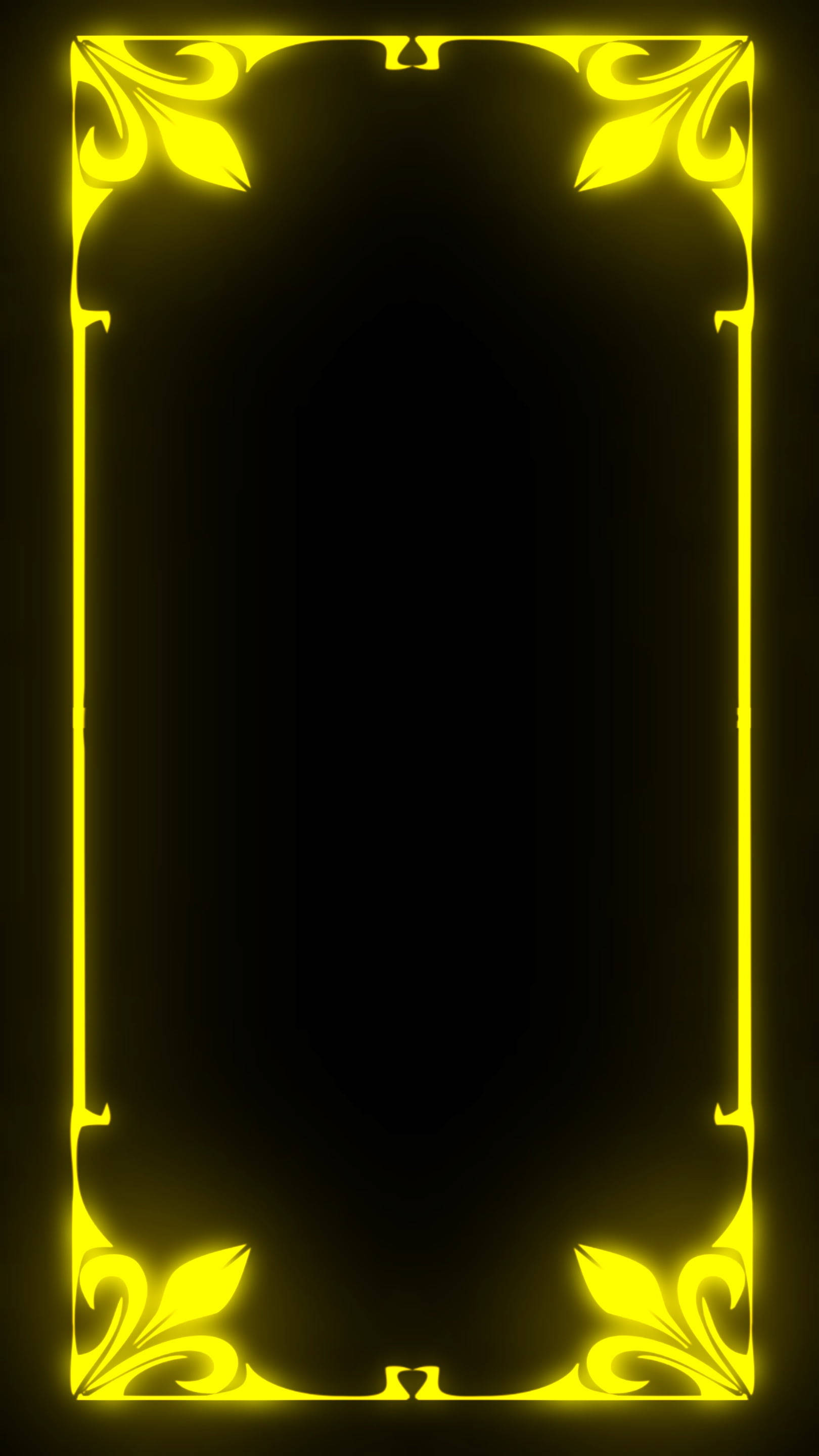 yellow frame, neon phone, ornate frame, 2K Phone Wallpaper