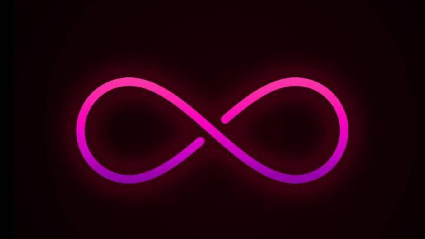 pink infinity symbol, glowing pink, purple neon, HD Desktop Wallpaper