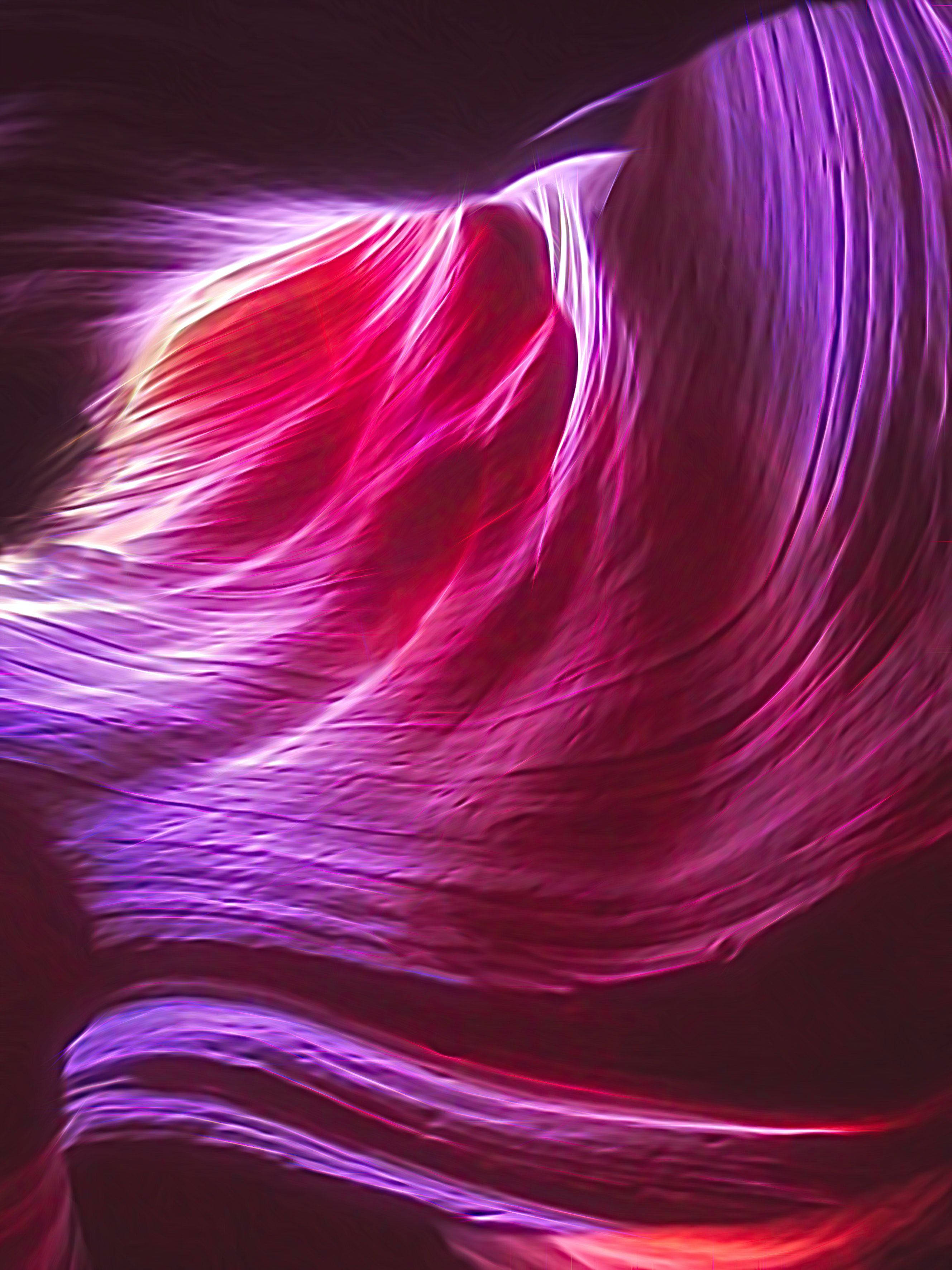 Neon Pink, abstract wave, magenta, 2K Phone Wallpaper