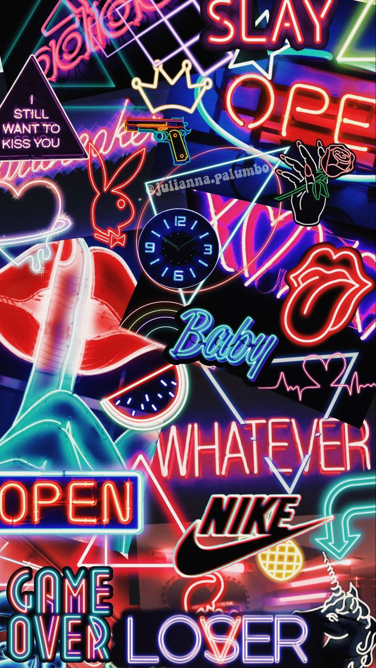 neon pink, sunset sky, neon signs, Full HD Phone Wallpaper