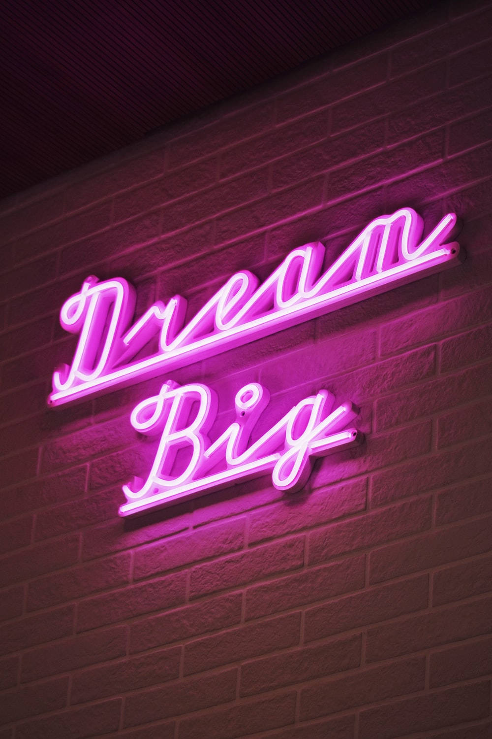 Dream Big, neon pink, glowing pink neon sign, HD Phone Wallpaper