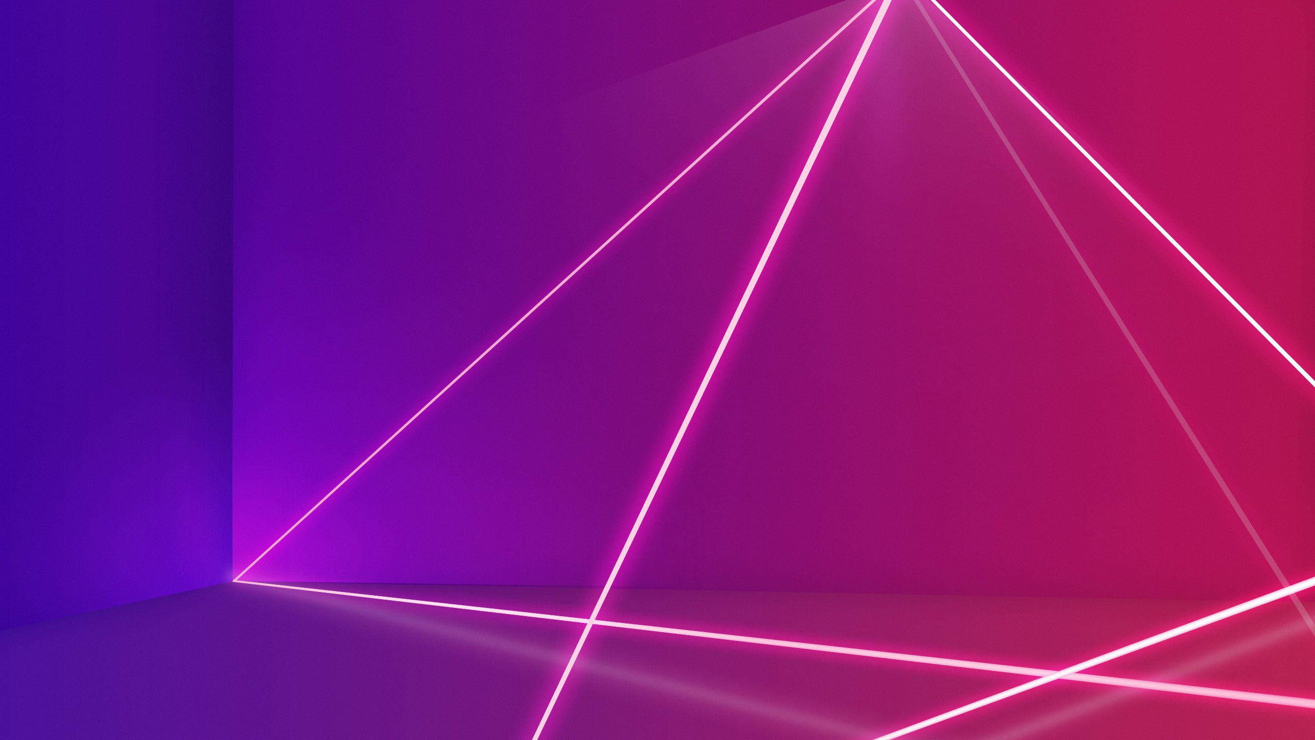neon pink, laser beams, gradient purple room, 2K Desktop Wallpaper
