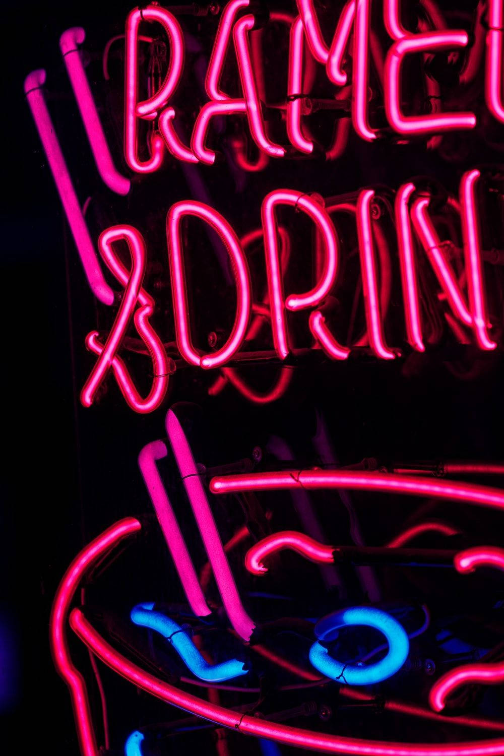Neon Pink, RAMEN & DRINK, vibrant pink, HD Phone Wallpaper