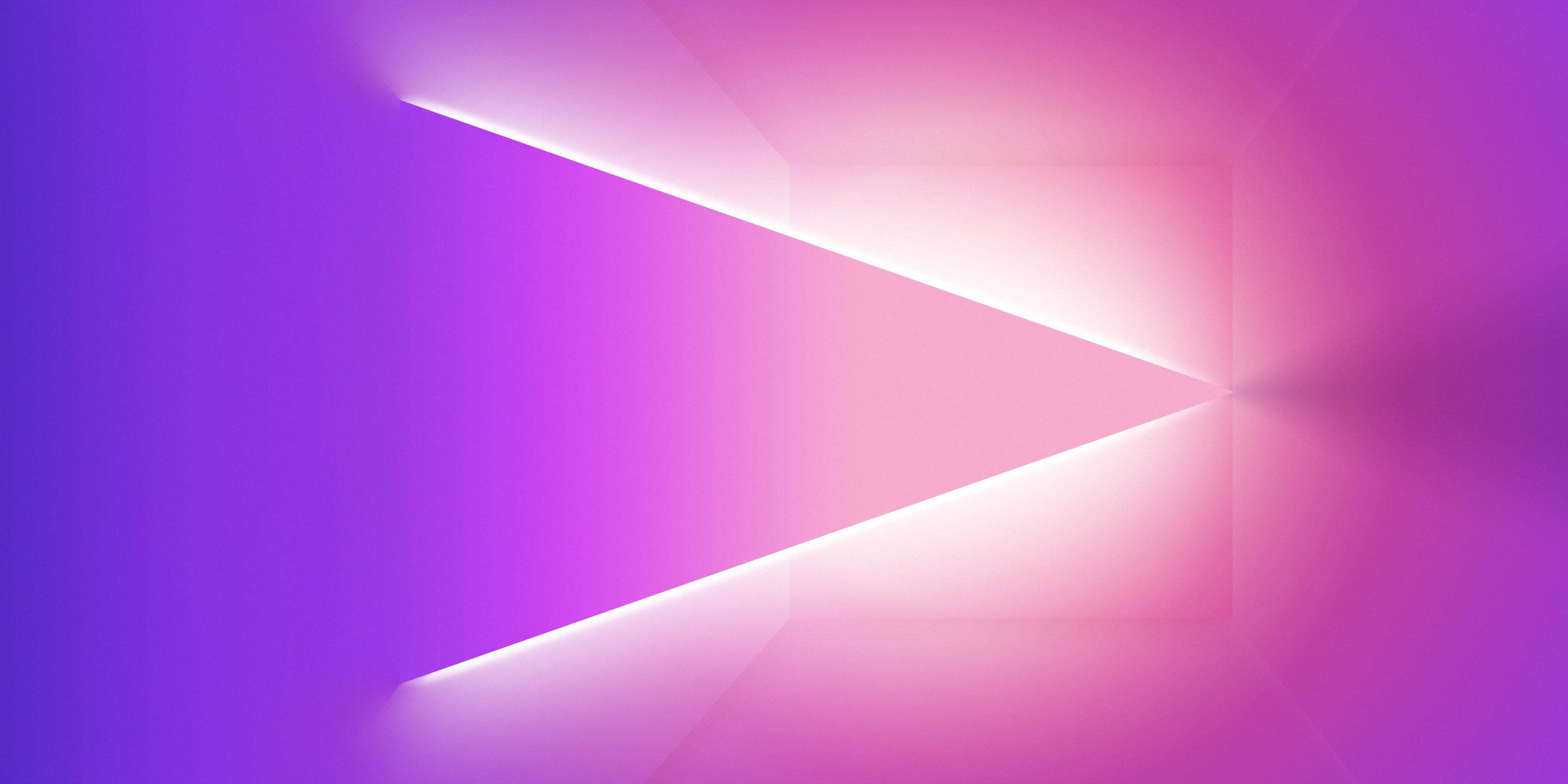 neon pink gradient background, glowing white triangular beam of light, gradient purple and pink abstract geometric space, 2K Desktop Wallpaper