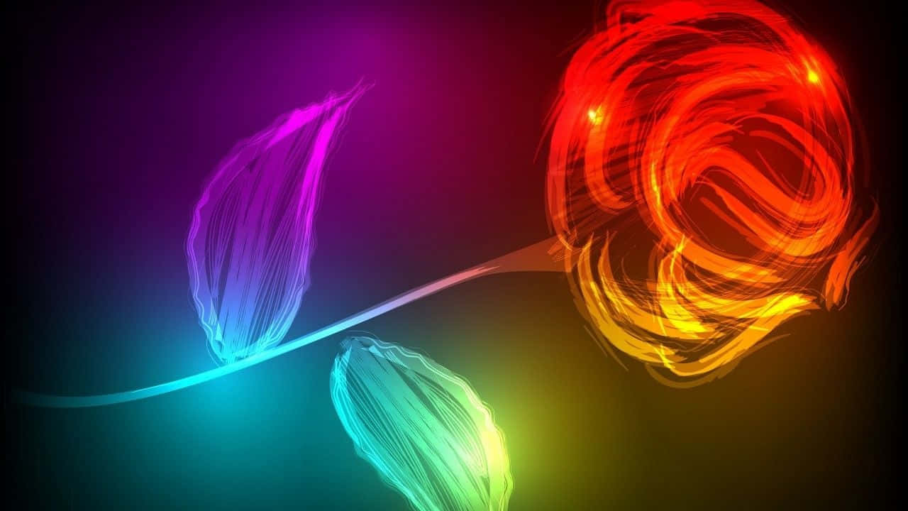 Rose, neon purple, teal, HD Desktop Wallpaper