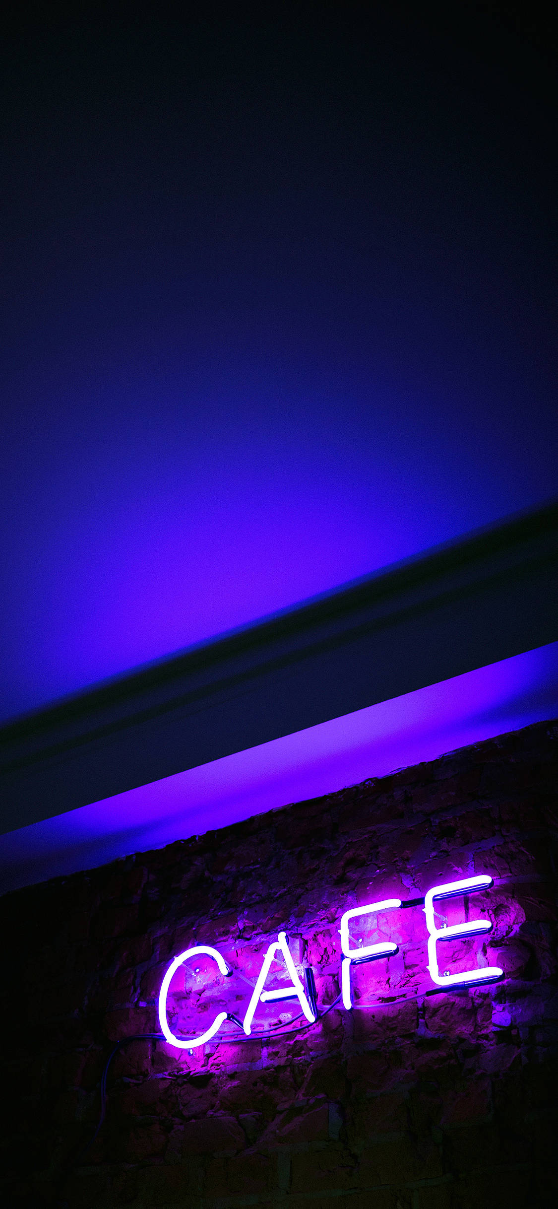 Cafe, neon purple, glowing purple neon sign, Full HD Phone Wallpaper