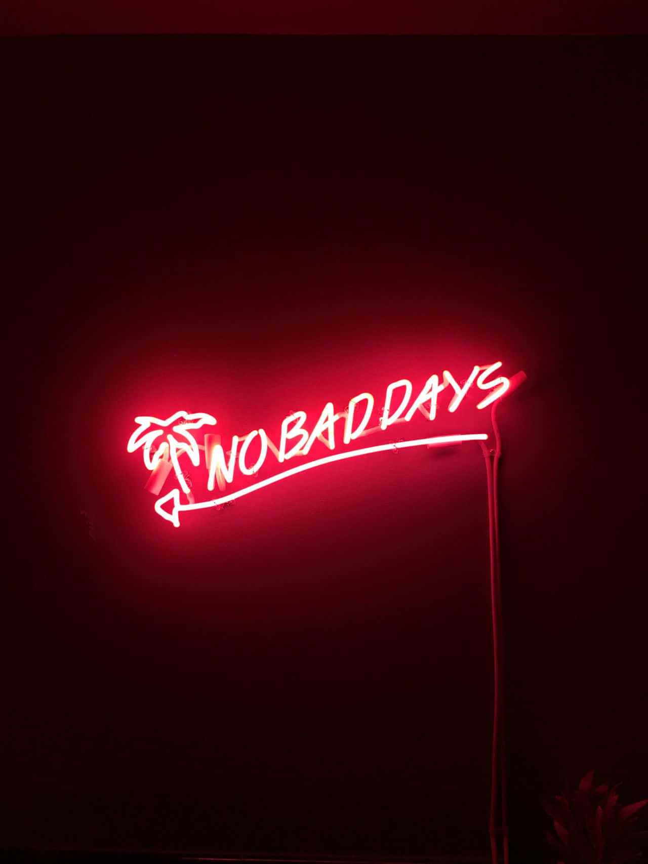 neon quotes, no bad days, red neon sign, HD Phone Wallpaper