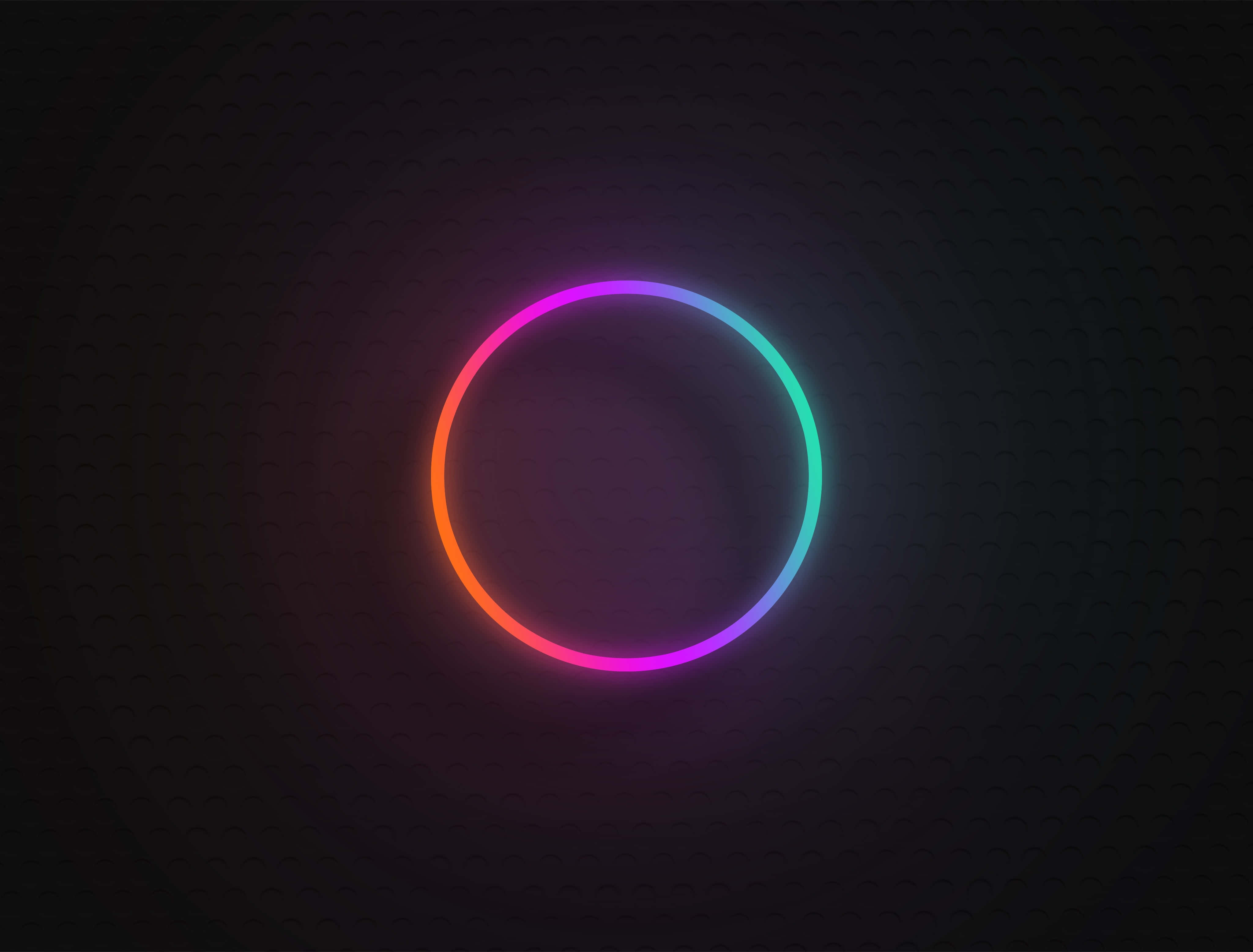Neon Glow Ring, rainbow neon, pulses, 4K Desktop Wallpaper