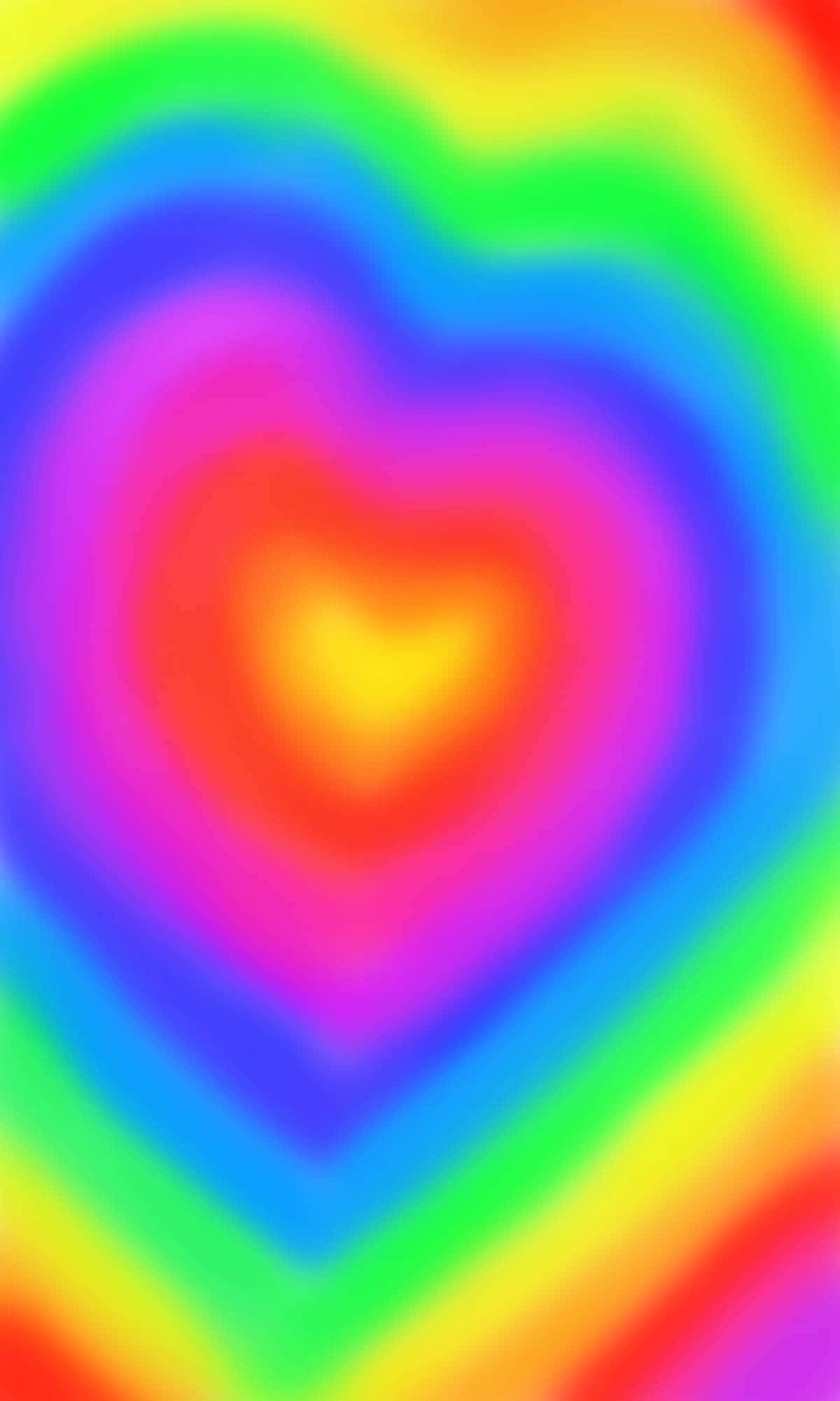 vibrant neon rainbow, heart shapes, rainbow gradient, Full HD Phone Wallpaper
