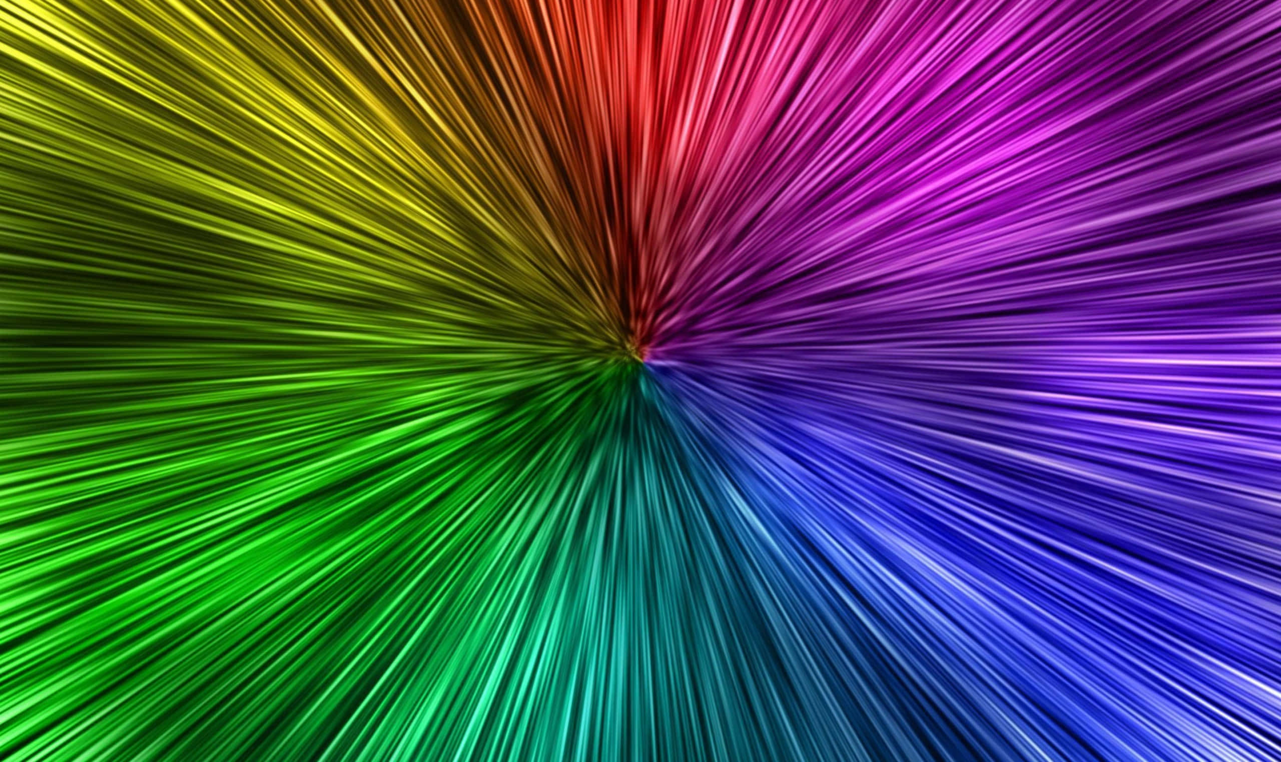 Neon Streaks, Rainbow Rays, Dynamic Digital Explosion, 2K Desktop Wallpaper